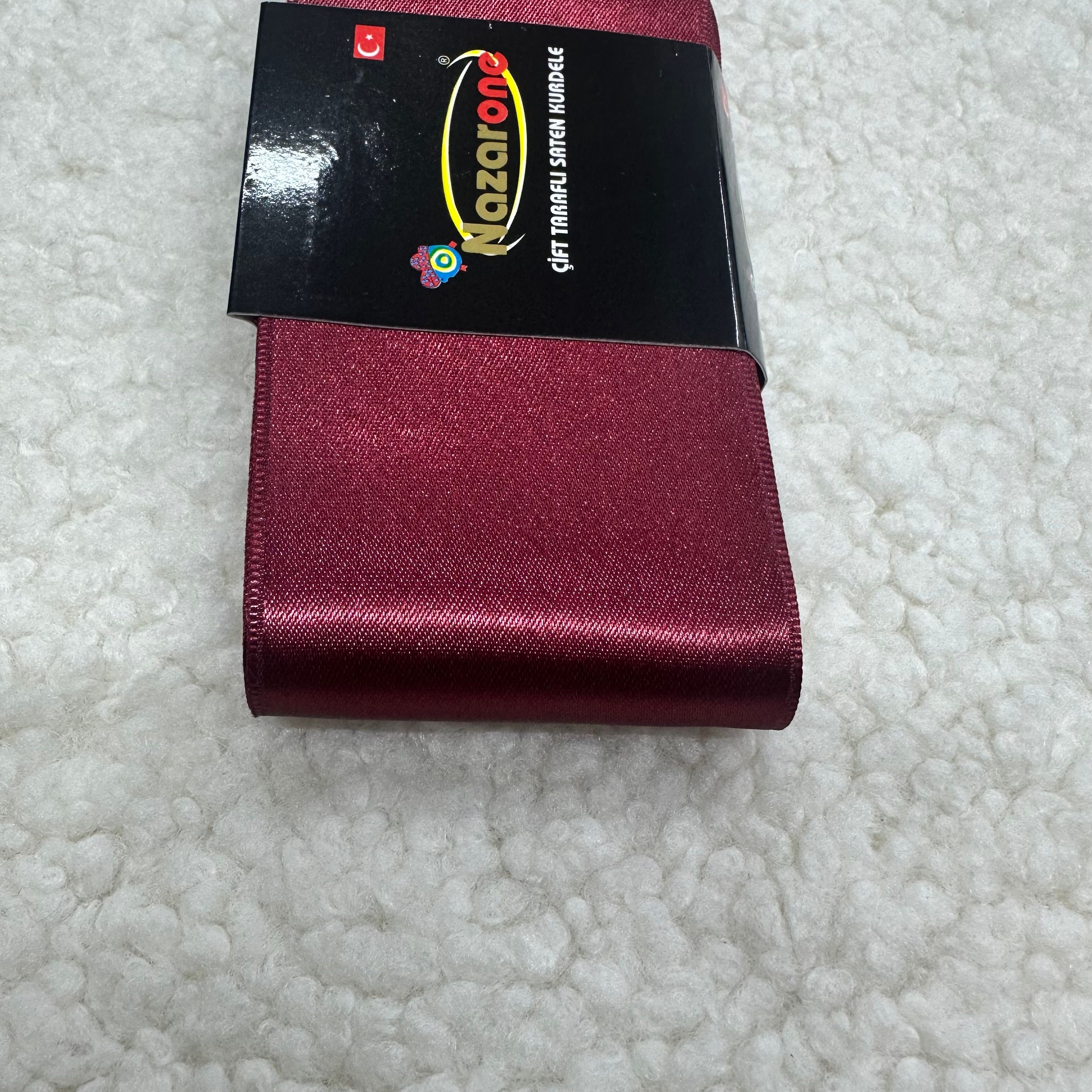Altı Cm Bordo Saten Kurdele