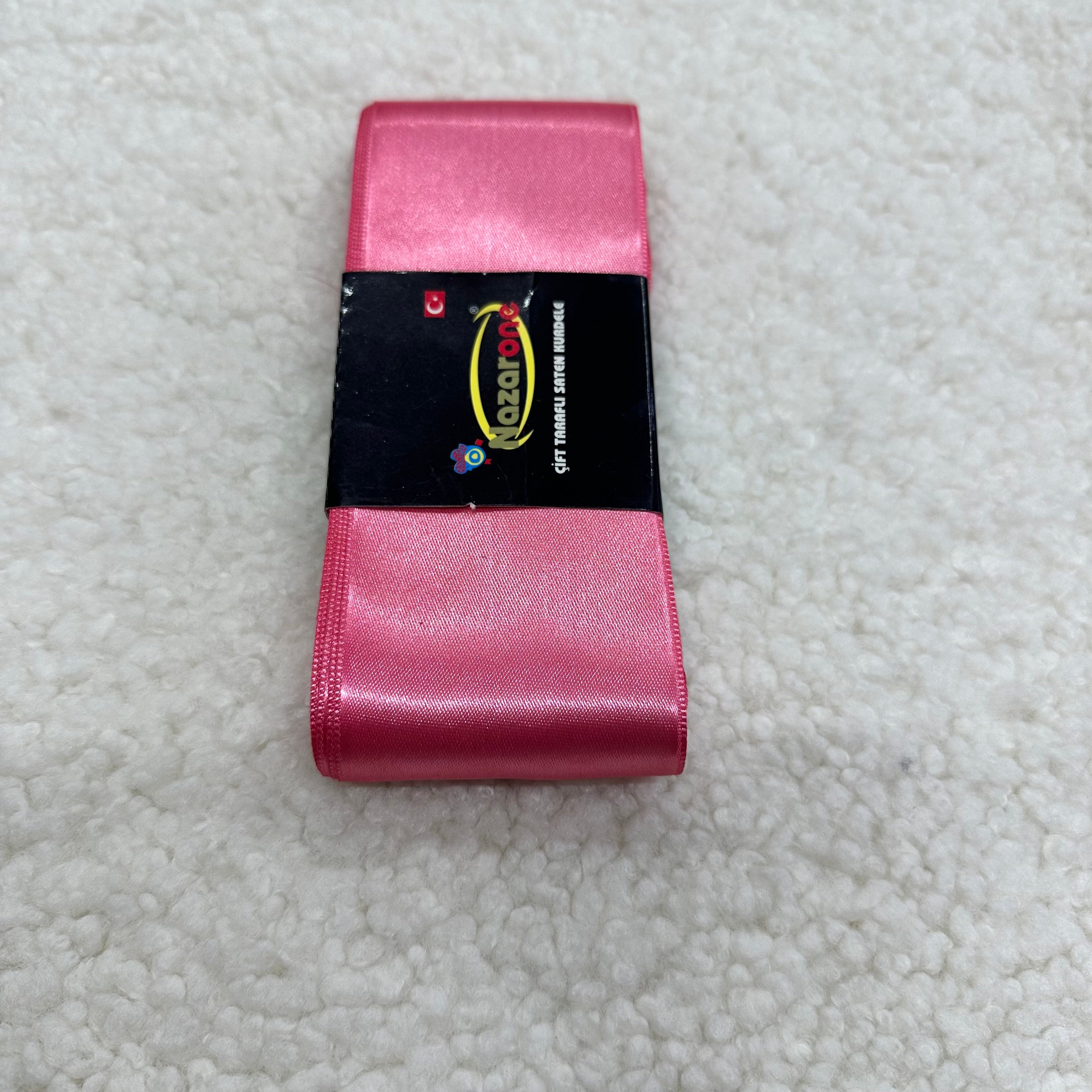 Altı Cm Mercan Pembe Saten Kurdele
