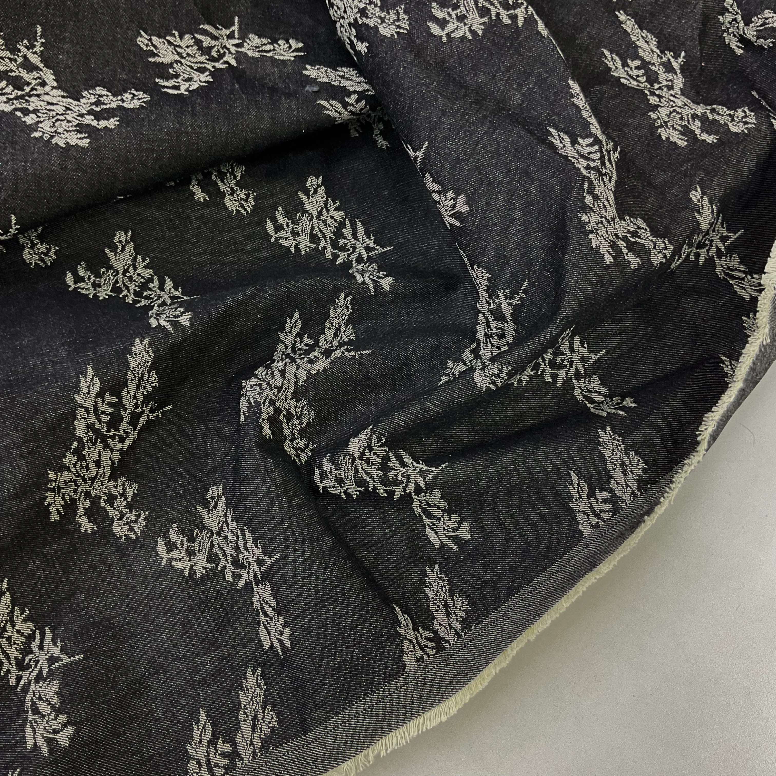 Özel Üretim Çiçek Desenli Kot Kumaş