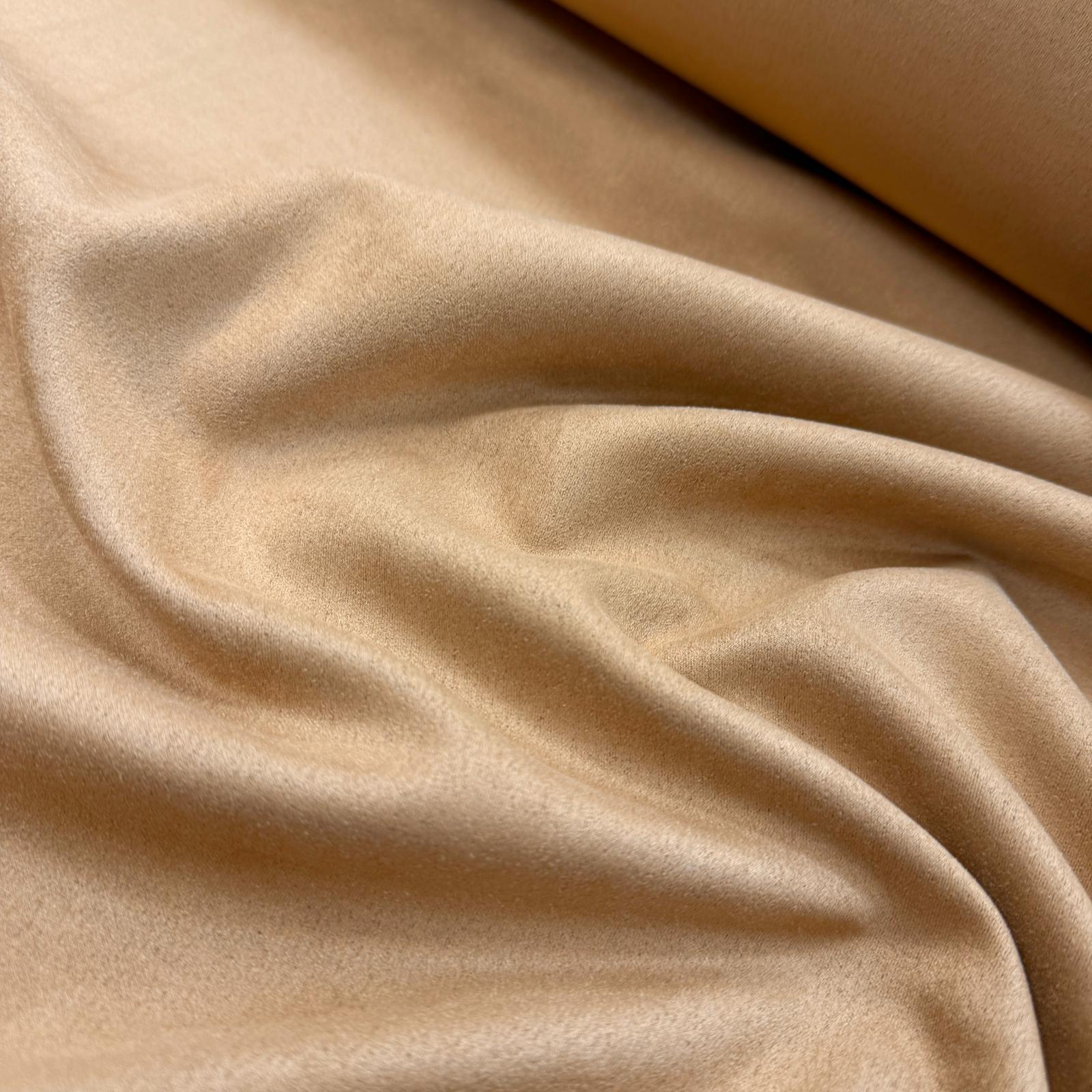 Çift Taraflı Scuba Süet Kumaş - Koyu Bej