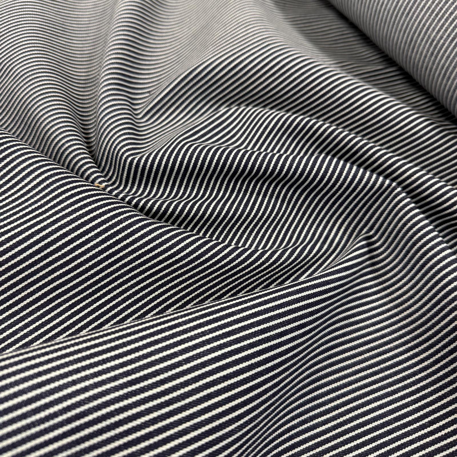 Çizgili Likralı Kot Kumaş