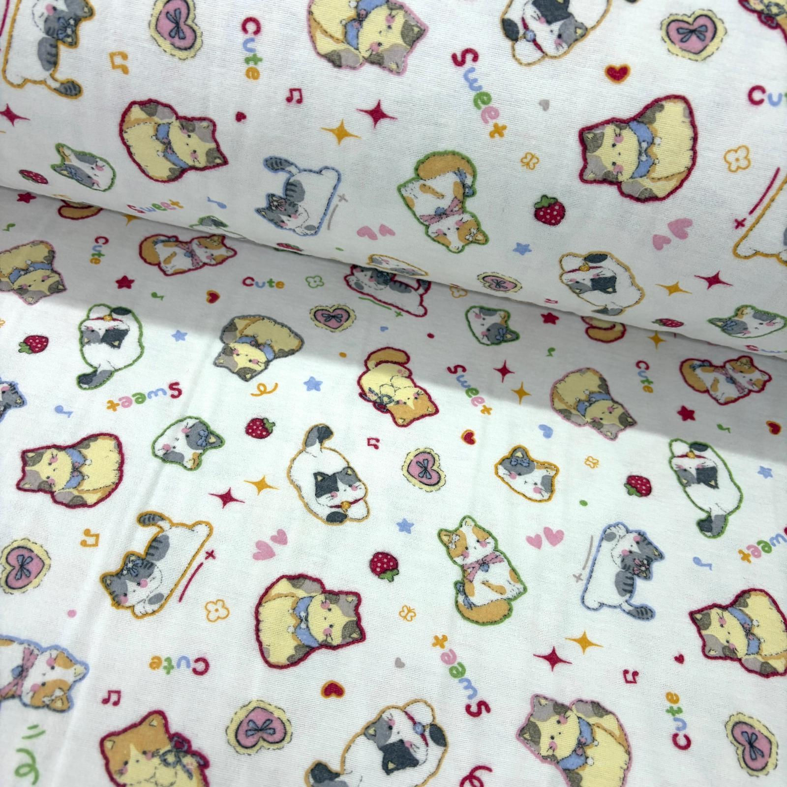 Tatlı Kediler Pazen Kumaş