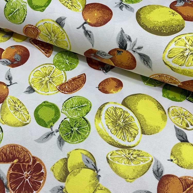 Lime ve Limonlar Panama Keten Kumaş