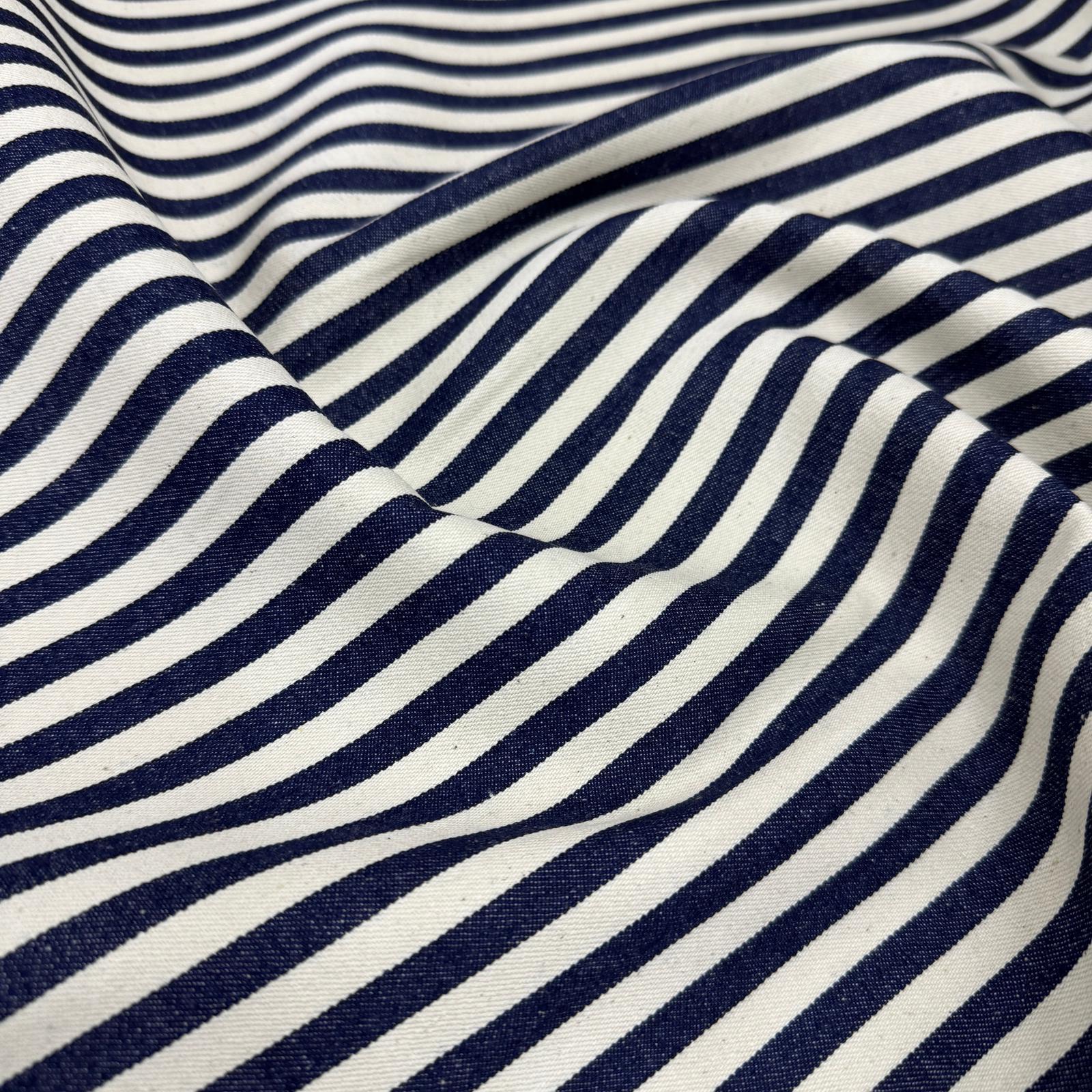 Kampanyalı Lacivert Çizgili Çantalık Gabardin Kumaş
