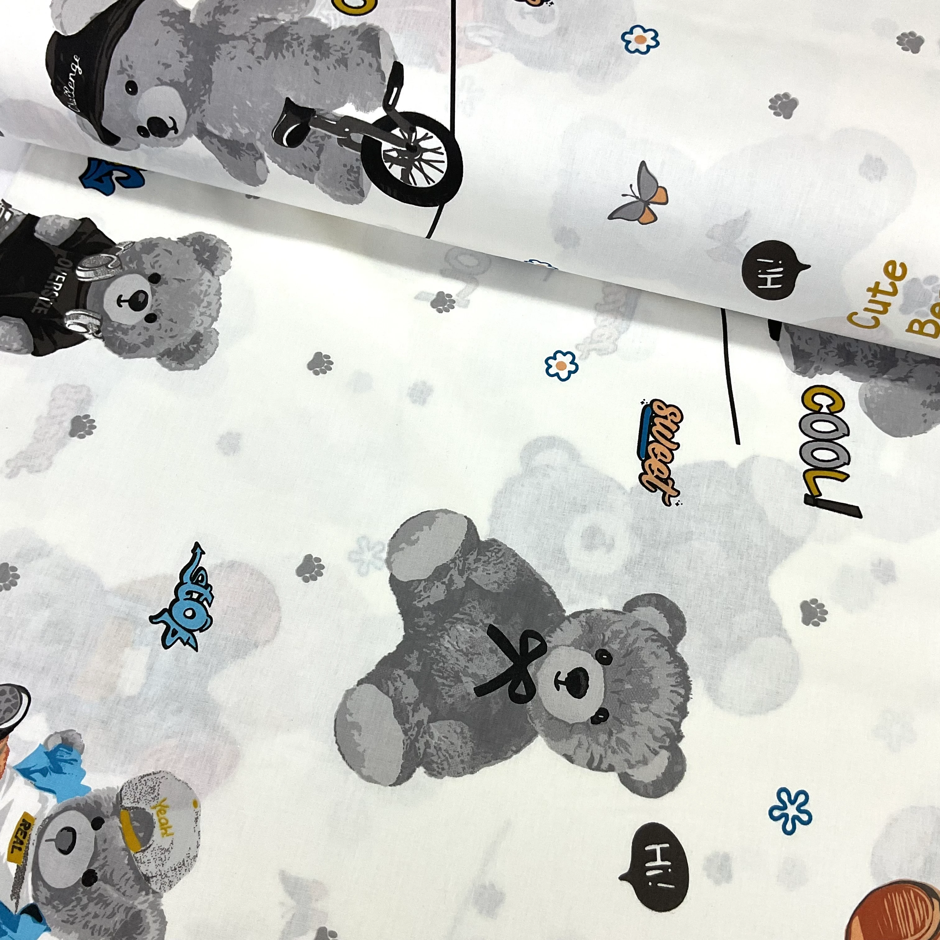 Sevimli Ayılar Poplin Kumaş