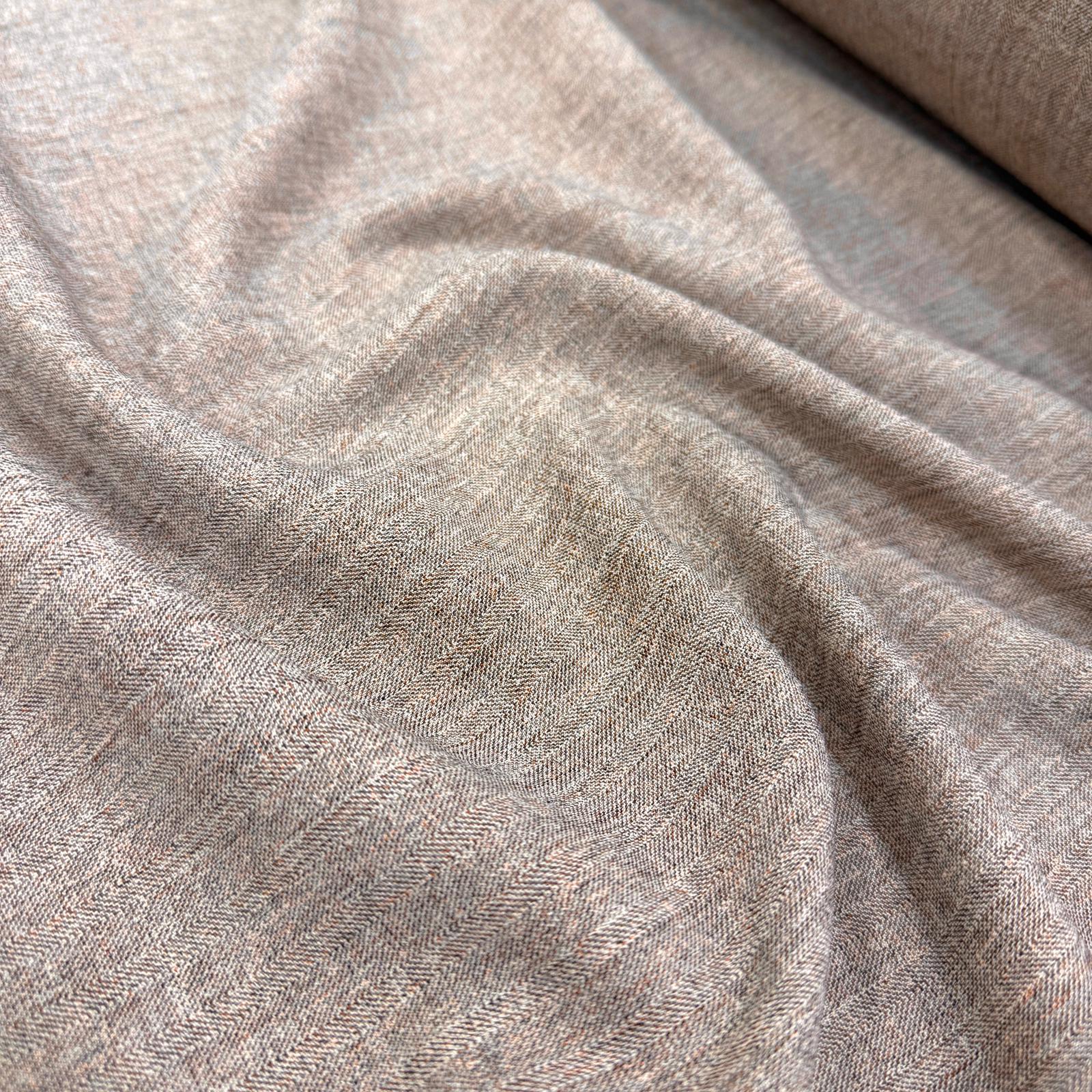 İngiliz Yünlü Bej Balıksırtı Giyimlik Kumaş