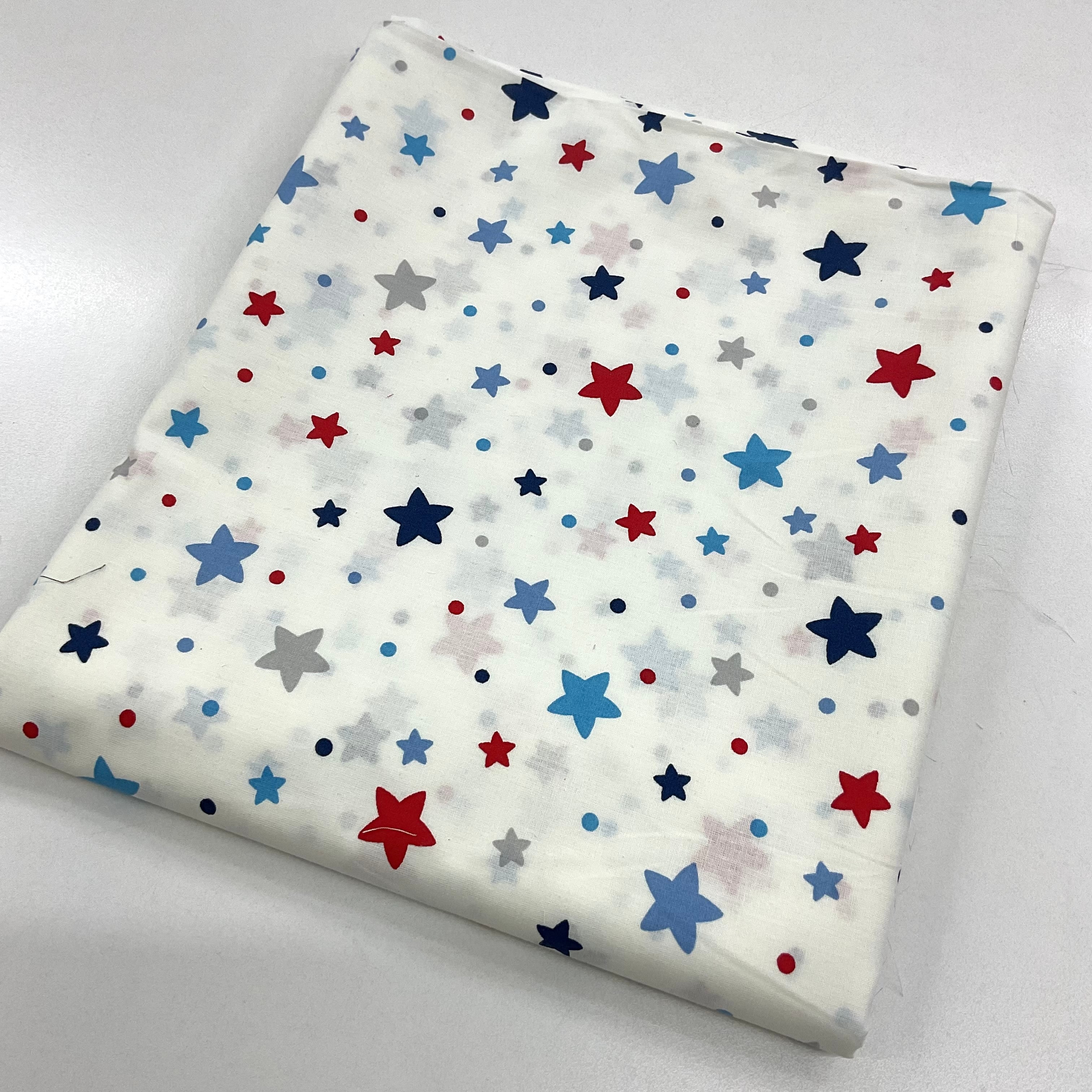 Mavi Yıldızlar 100*240 cm Parça Poplin Kumaş