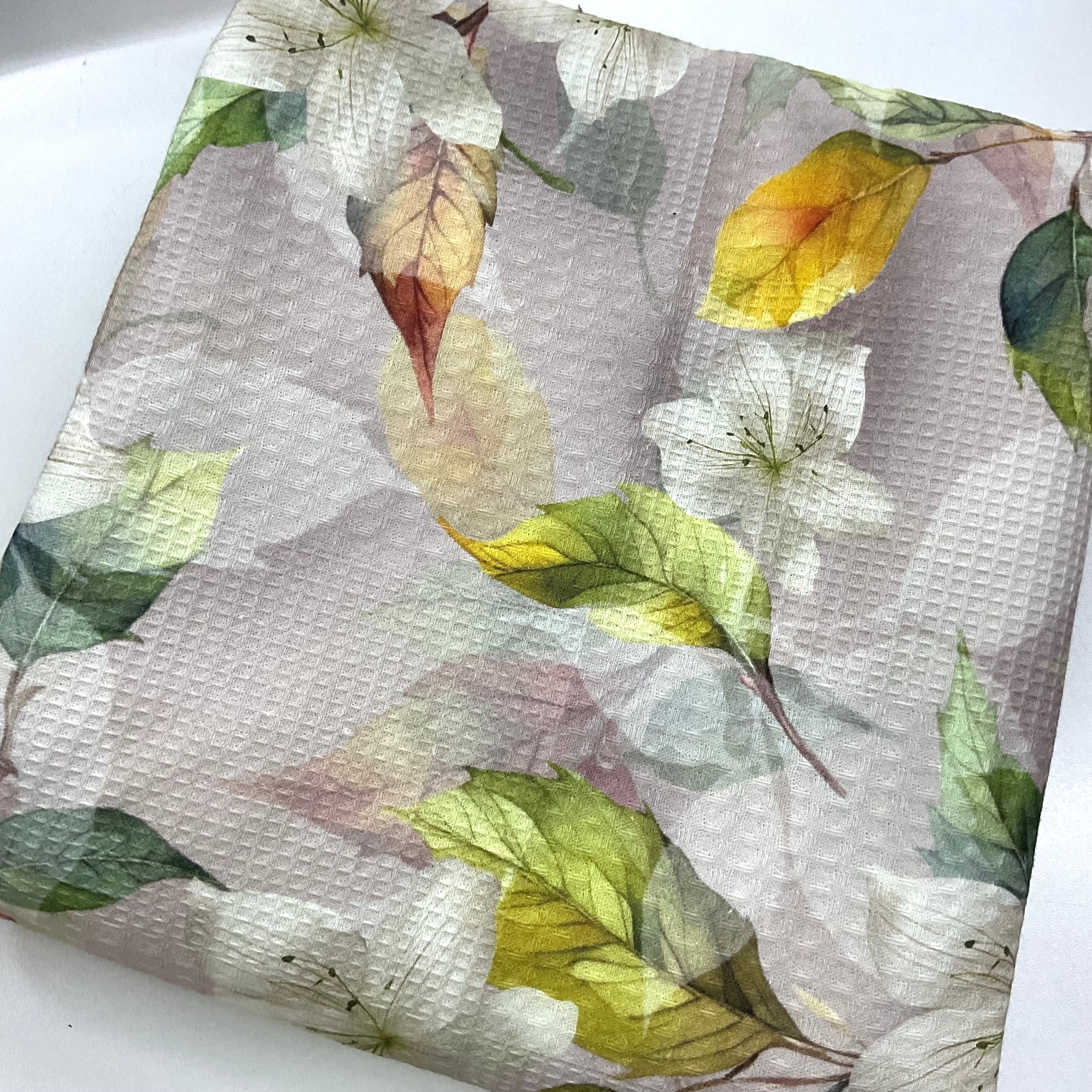 Flu Çiçekler 150*240 cm Petek Pike Parça Kumaş