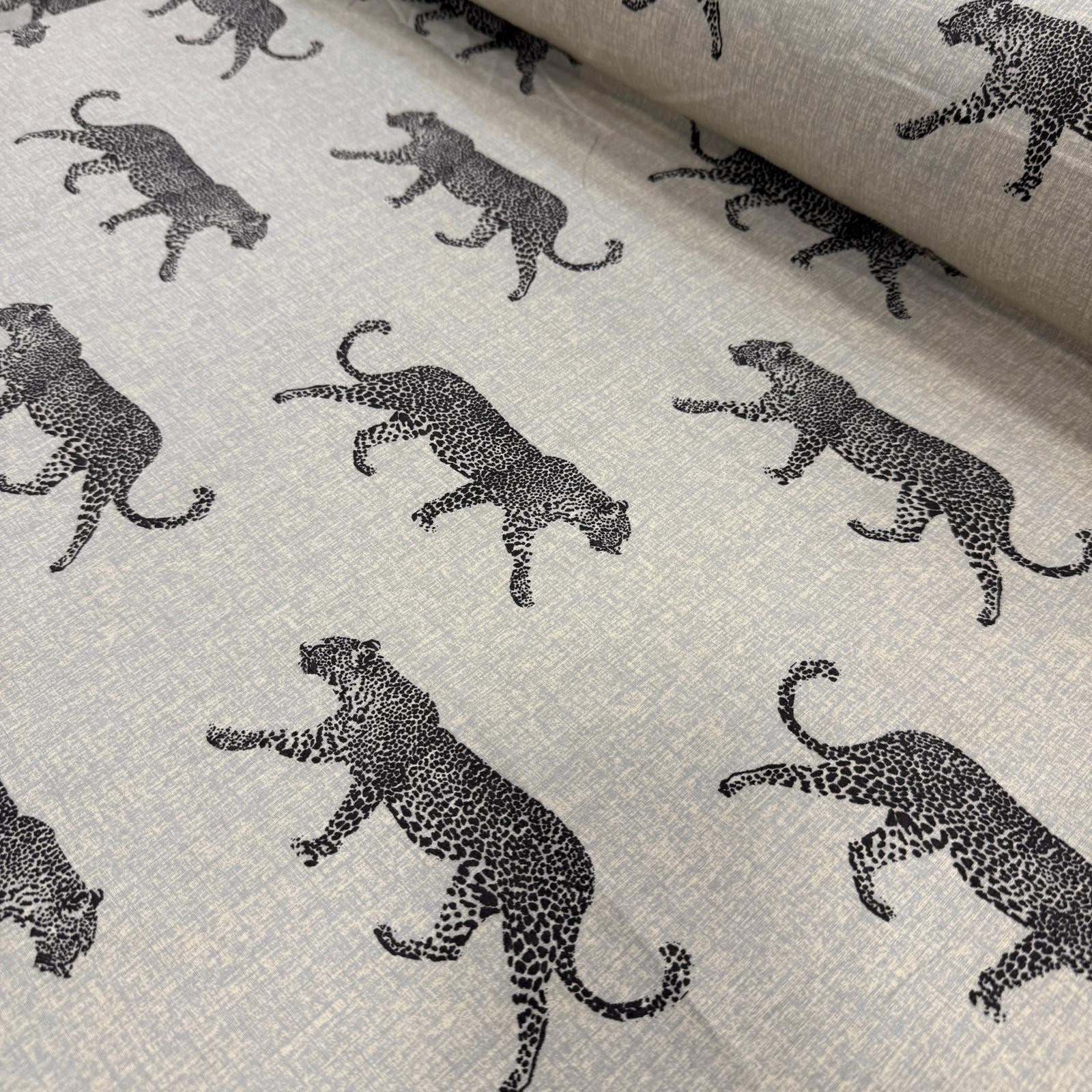 Leoparlı Premium Poplin Kumaş