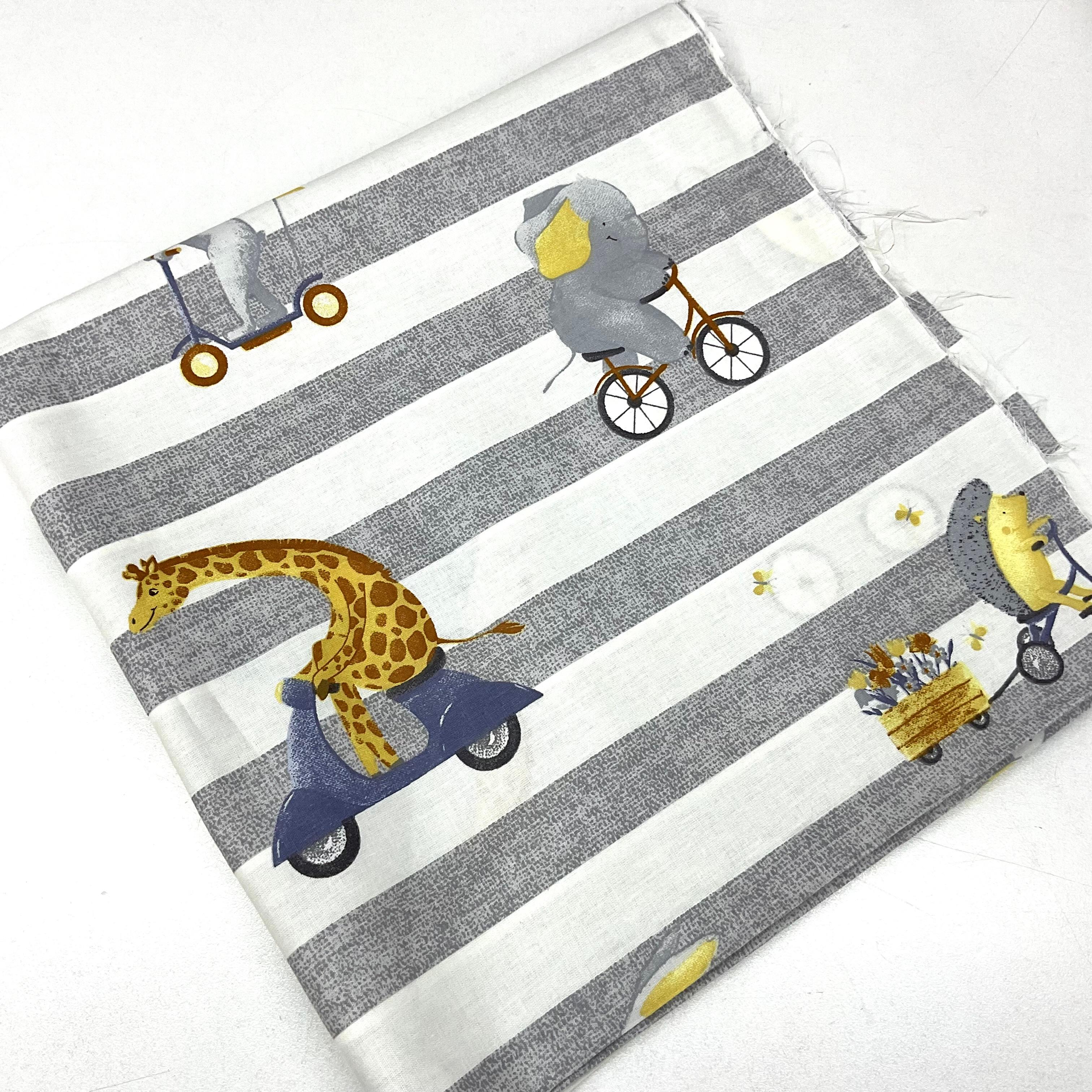 Çizgili Orman 100*240 cm Parça Poplin Kumaş