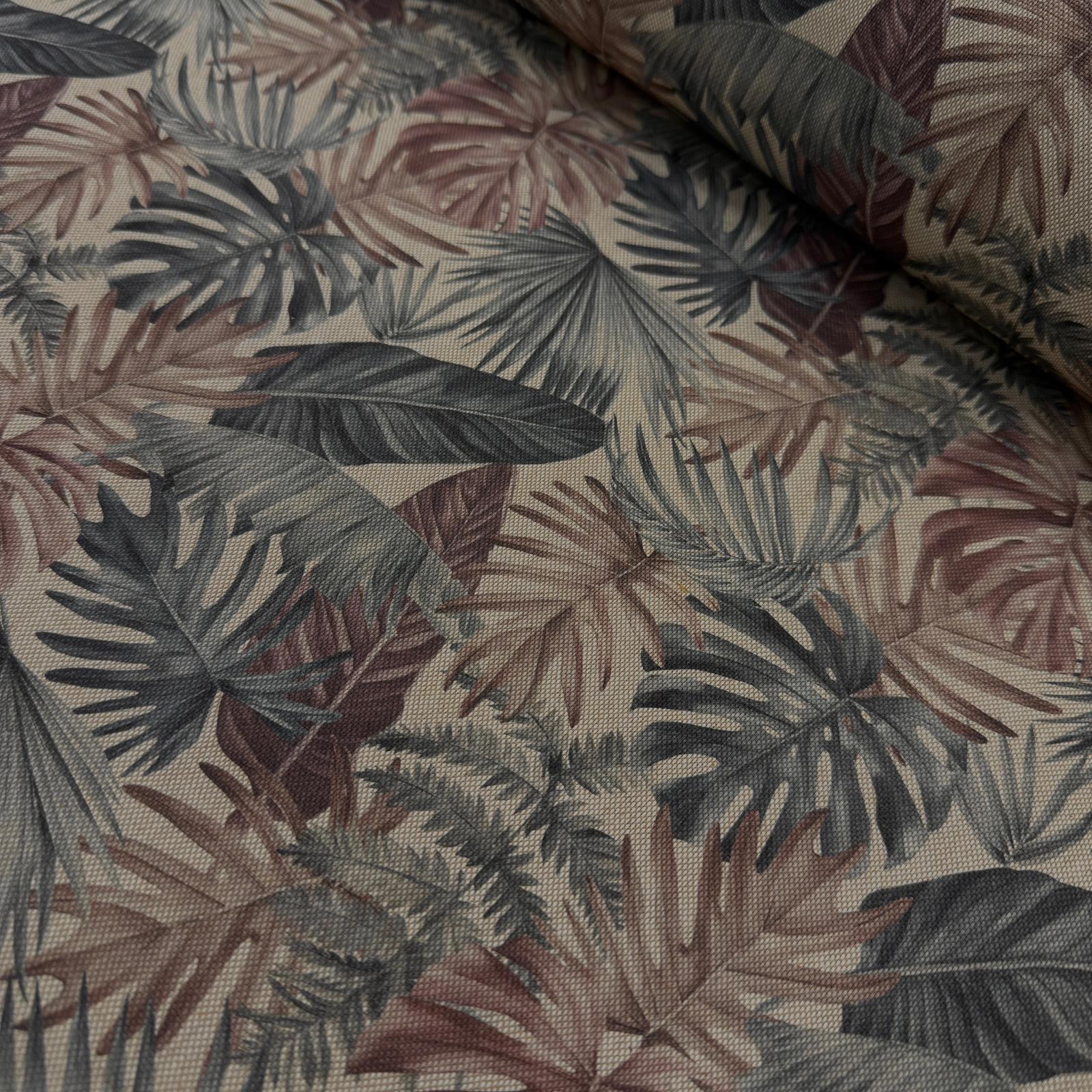 Yapraklar Özel Üretim Keten Kanvas Kumaş