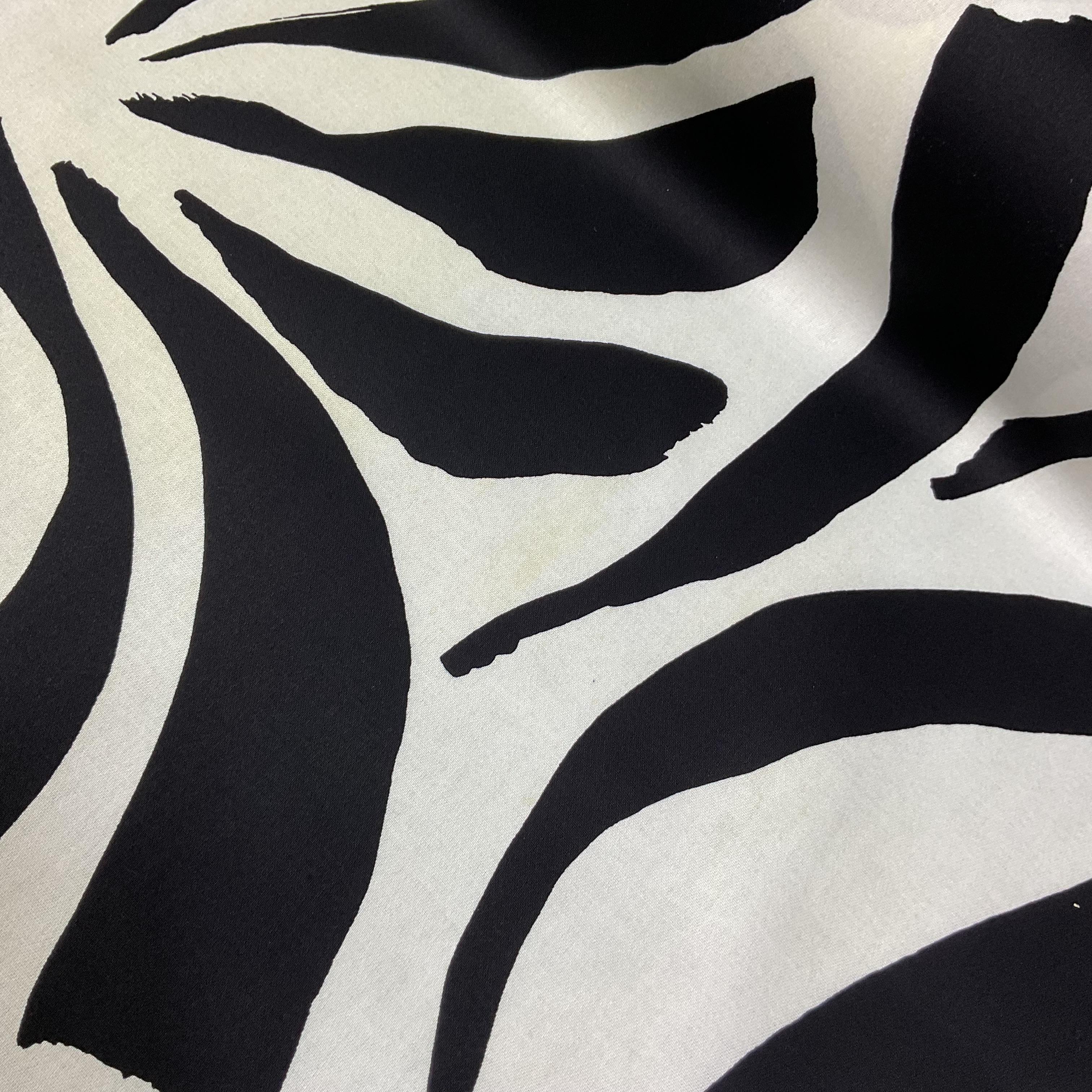 Siyah Büyük Zebra  Premium Keten Kumaş