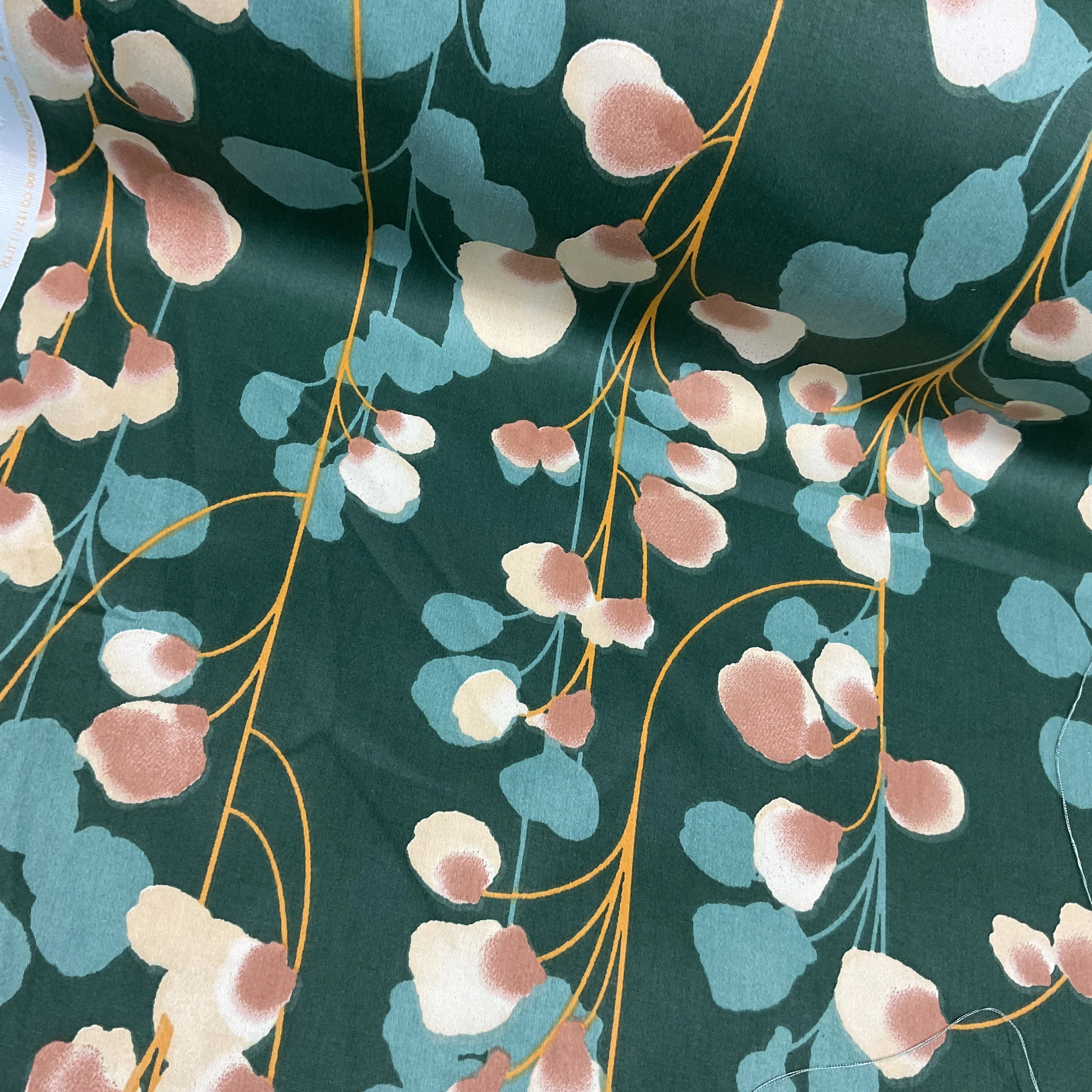 Petrol Botania Pamuk Keten Kumaş