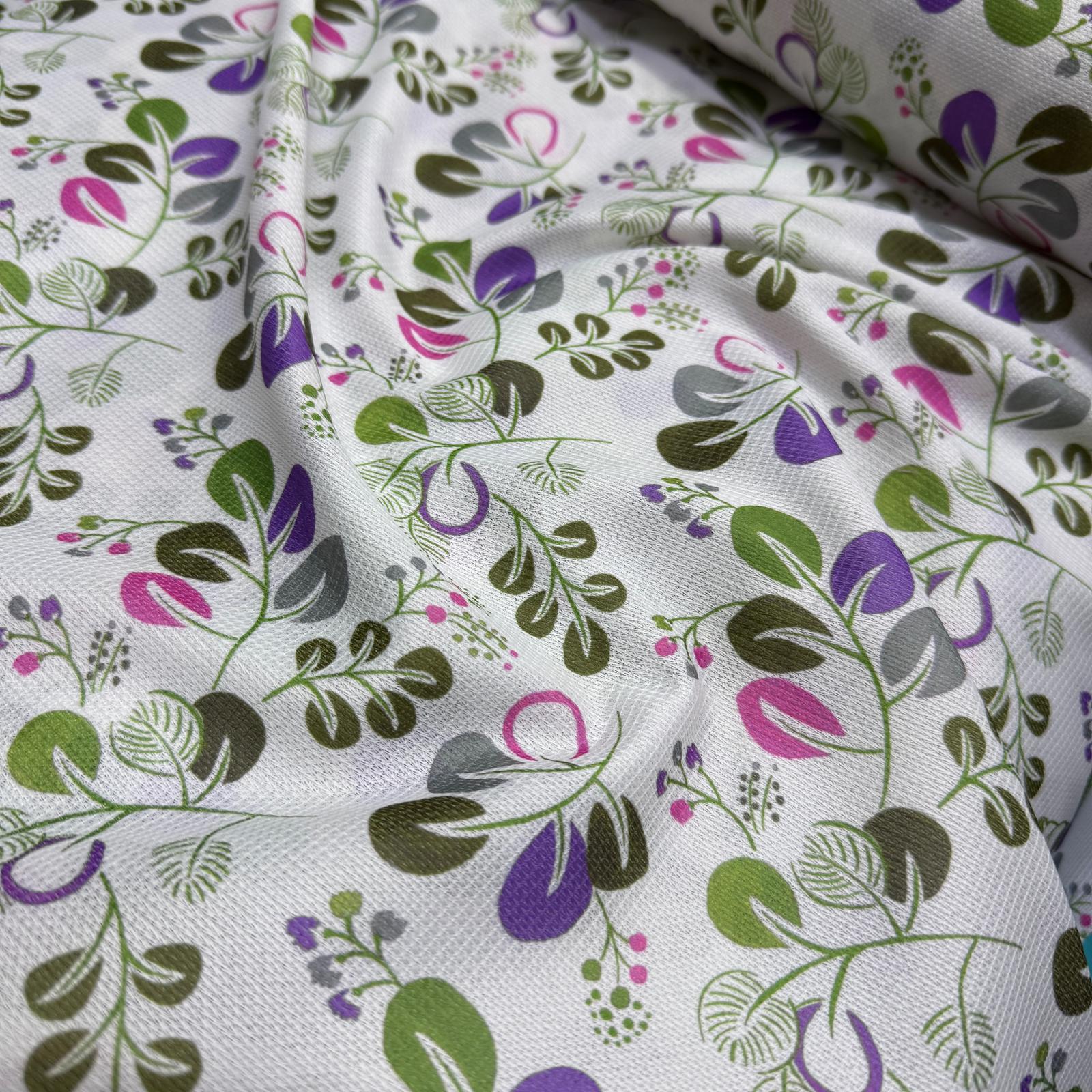 Mor Yeşil Sarmaşık  Raşel Kumaş