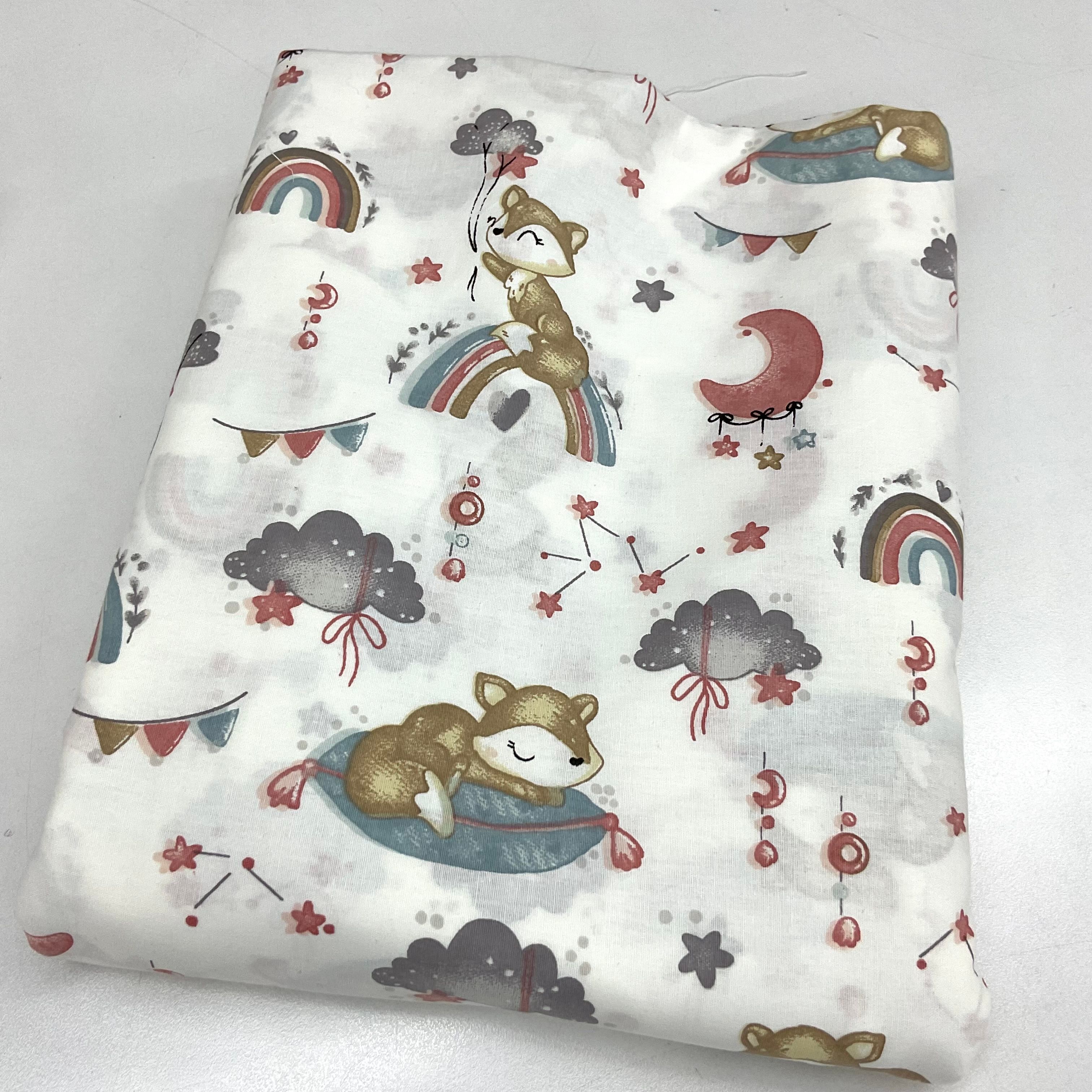 Sevimli Tilkiler 250*240 cm Parça Dijital Poplin Kumaş