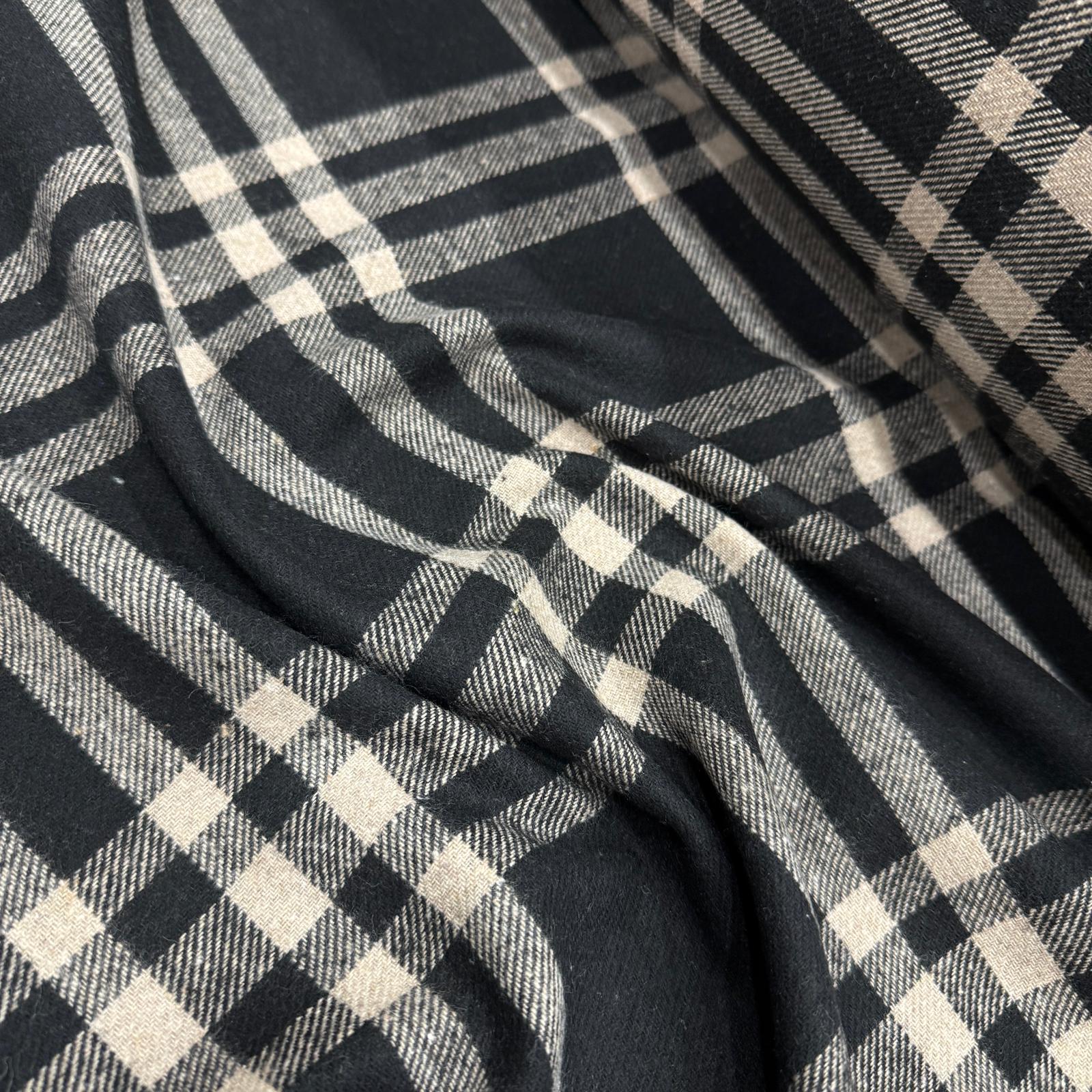 Siyaha Bej Ekoseler Oduncu Kumaş