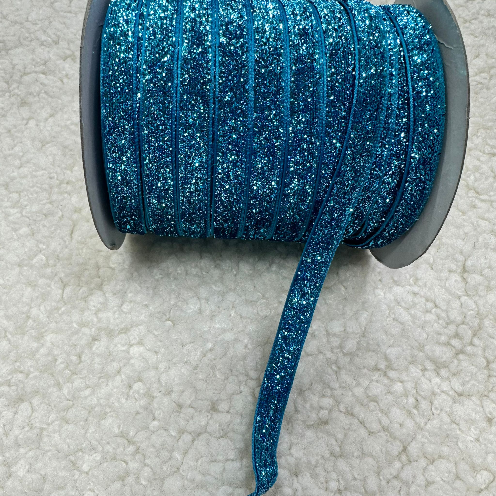 Mavi 1 Cm Kadife Kurdele Top