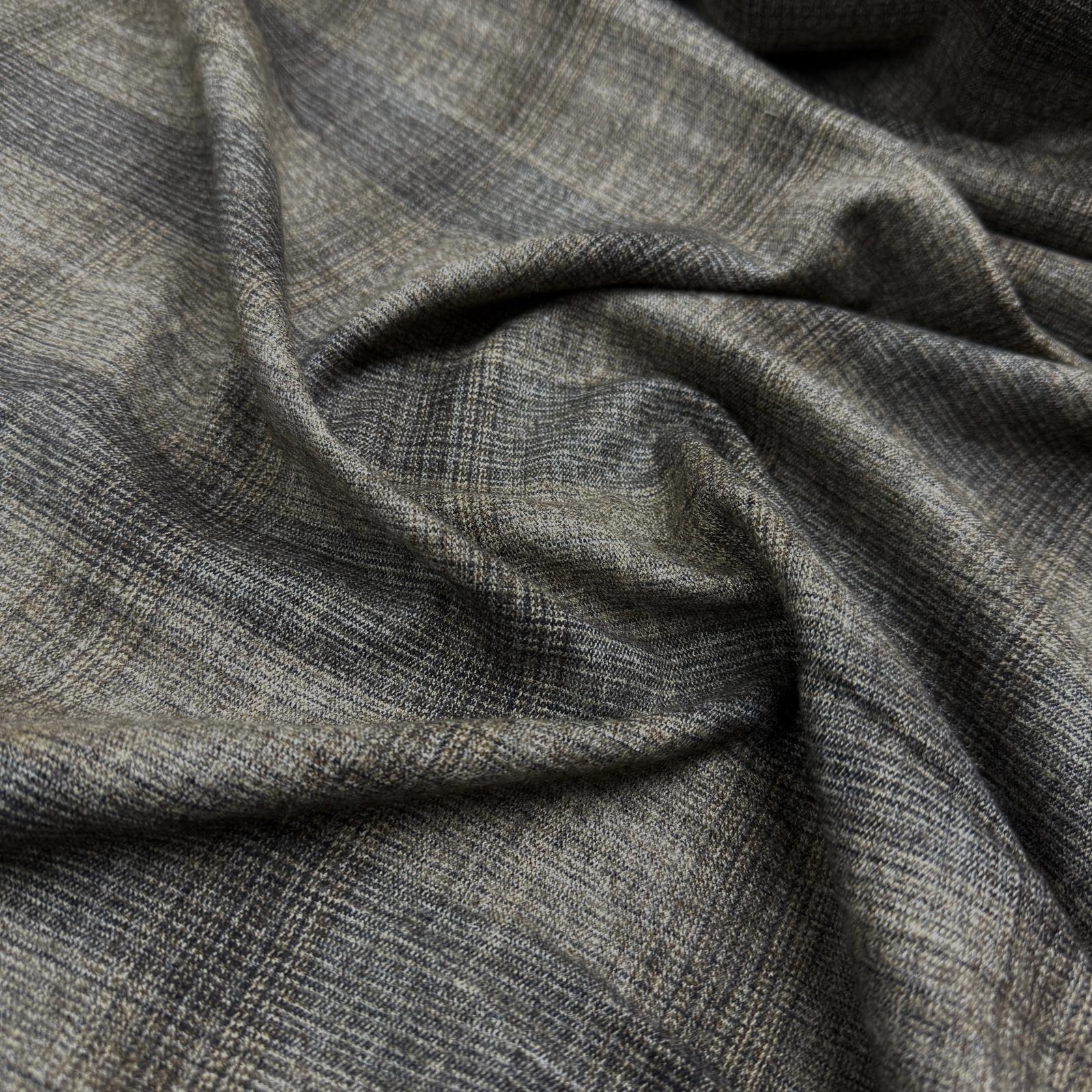 İngiliz Yünlü Taş Kırçıllı Ekoseler Hafif Likralı Dokuma Giyimlik Kumaş