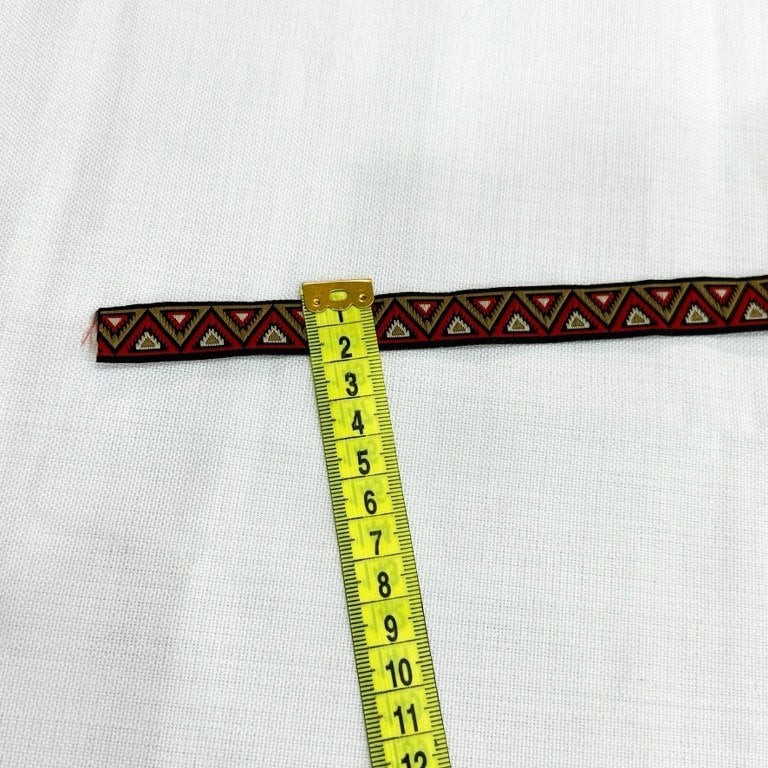 Chevron Desenli Şerit Bordo 1.5cm