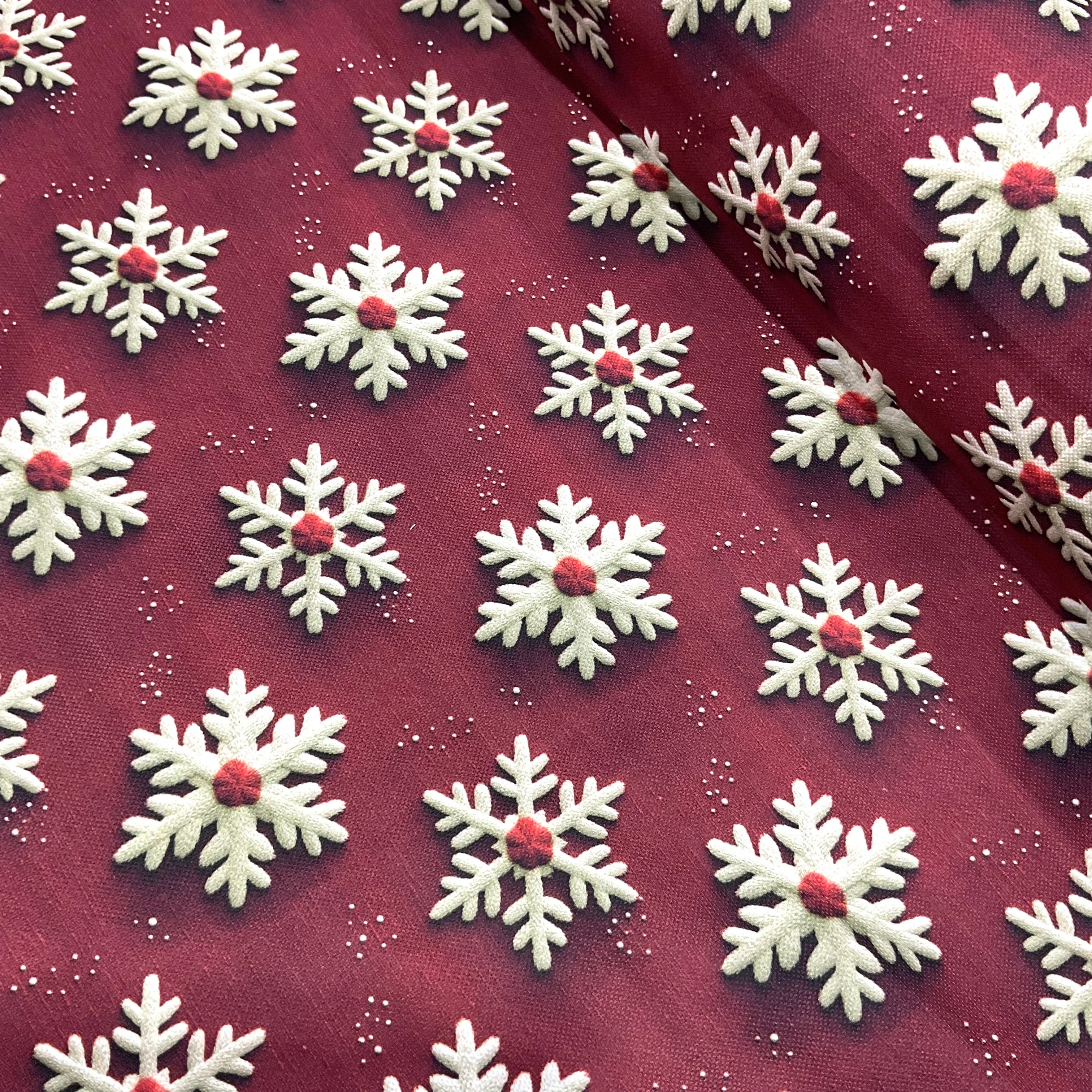 3D Kar Taneleri Dijital Baskı Kumaş