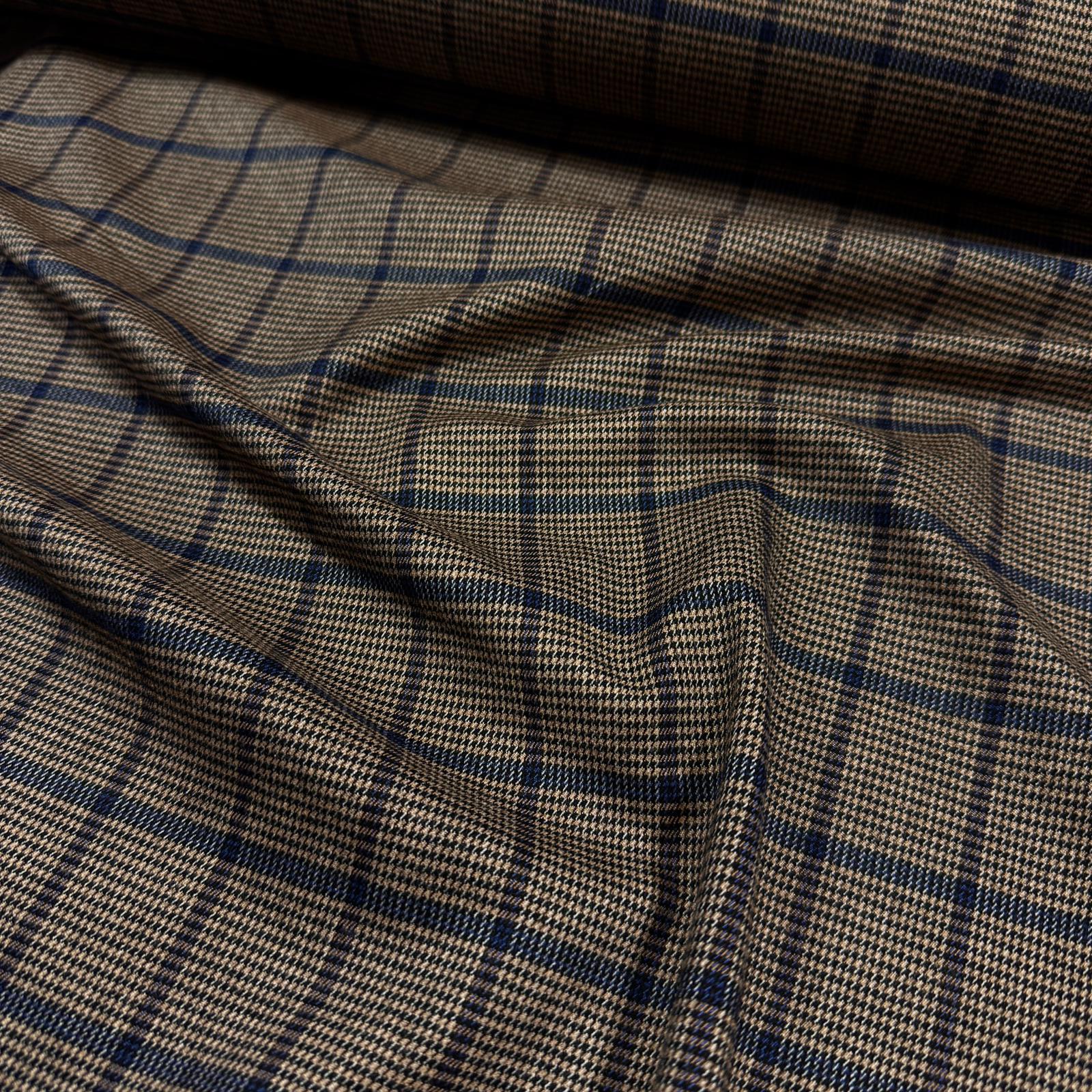 Mevsimlik Kahve Kazayağı Ekose Giyimlik Dokuma Kumaş