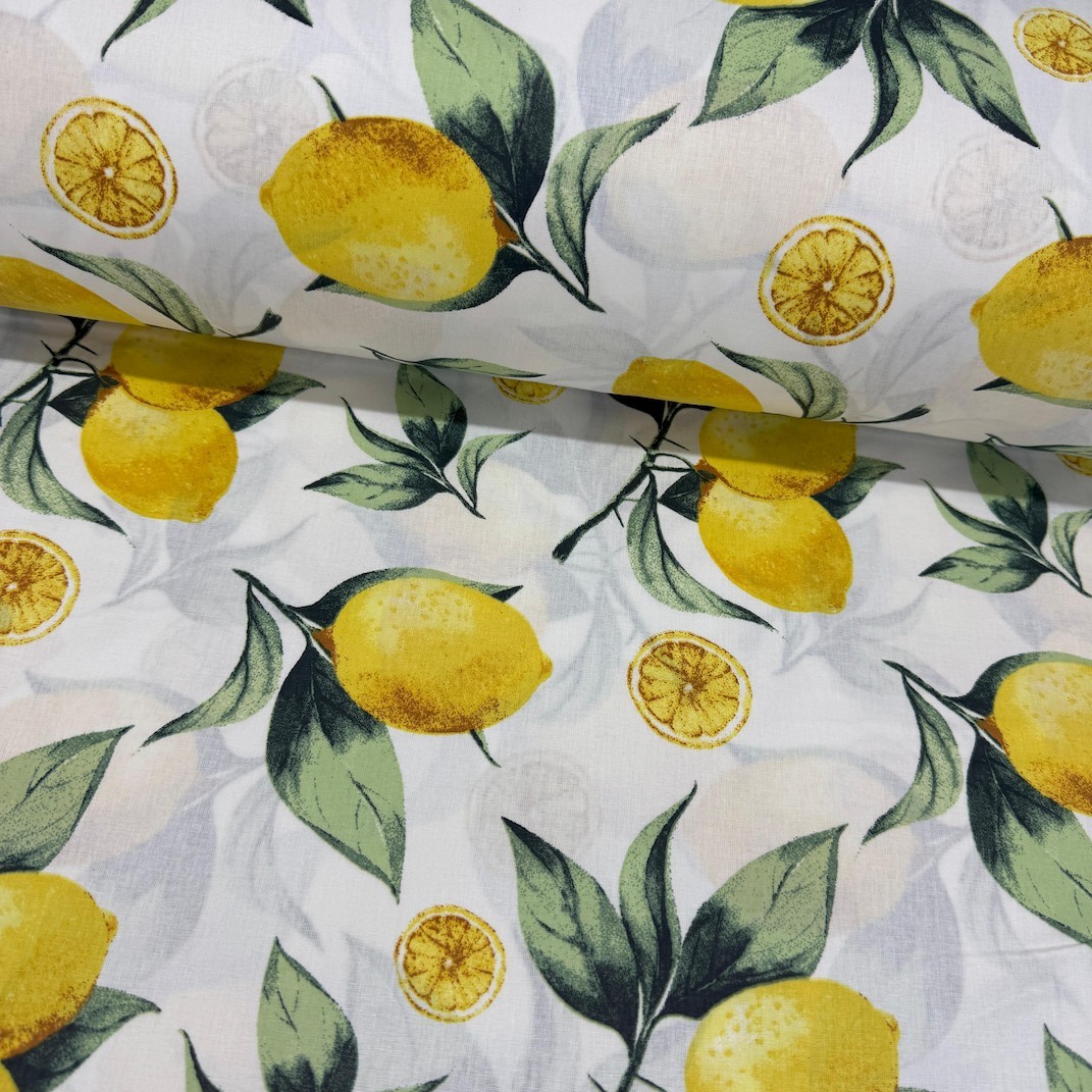 Dalında Limonlar Poplin Kumaş