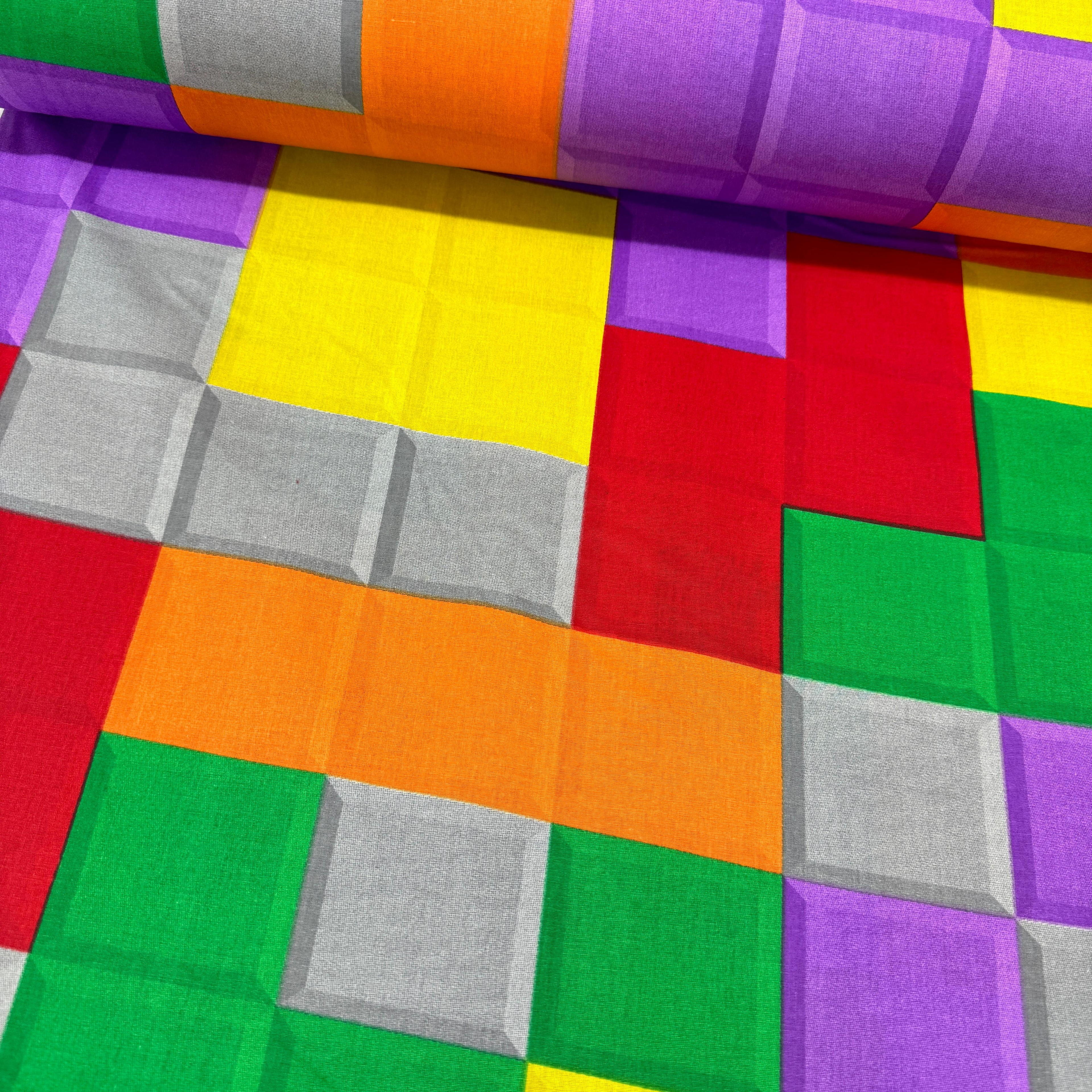 Tetris Blokları Poplin Kumaş