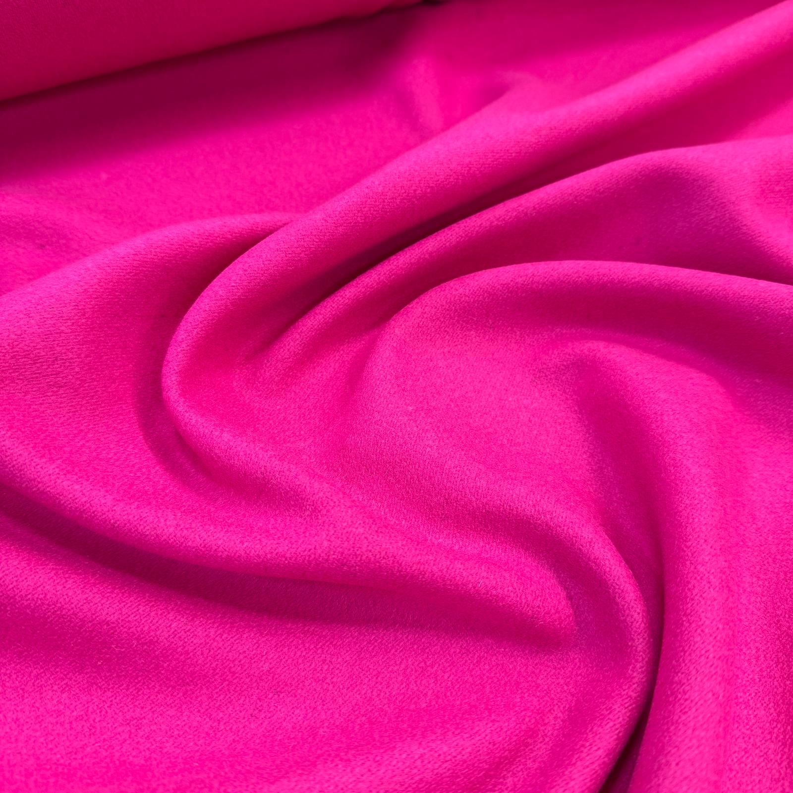 İngiliz Yünlü Fuşya Kaşe Kumaş