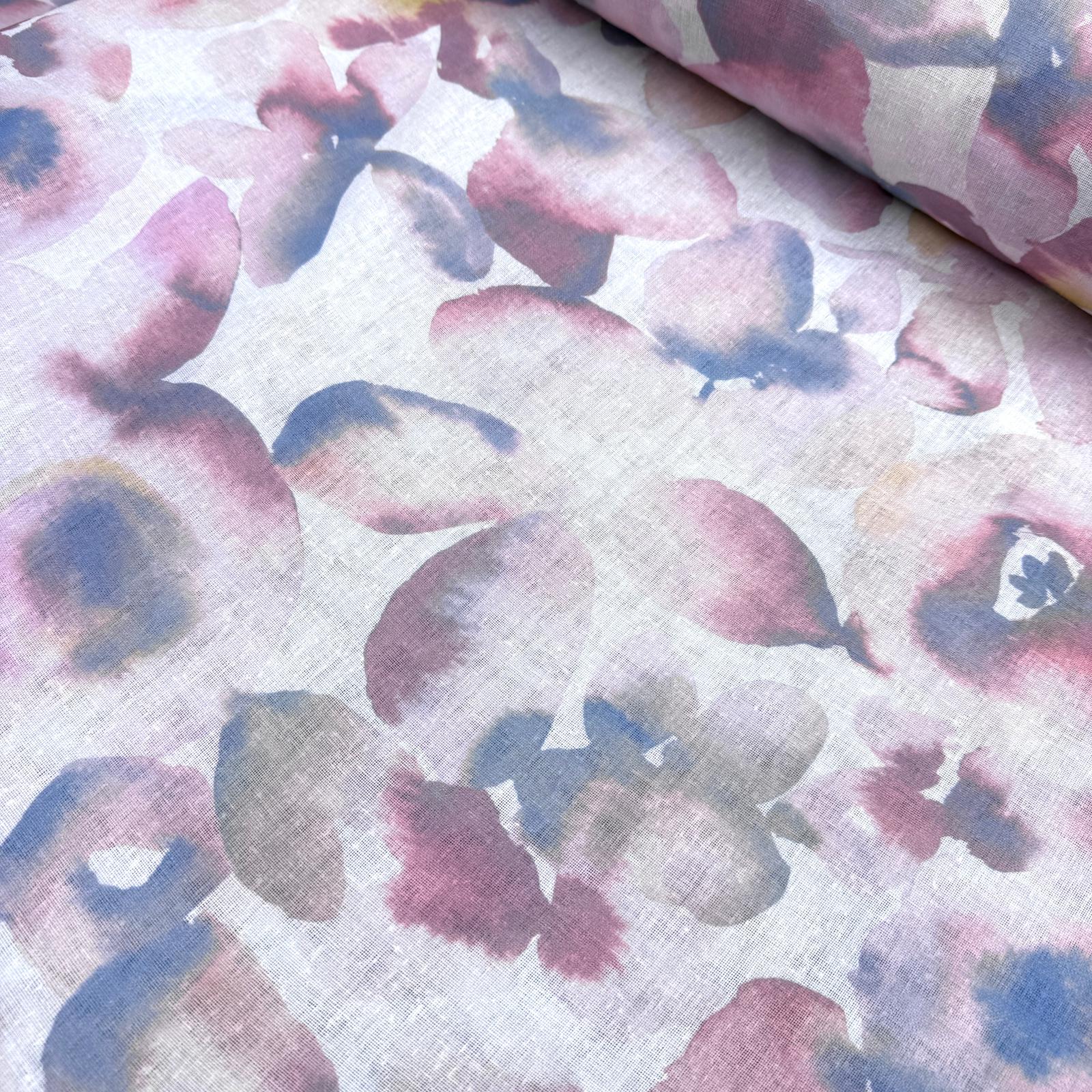 Pastel Çiçekler Perdelik Tül Kumaş