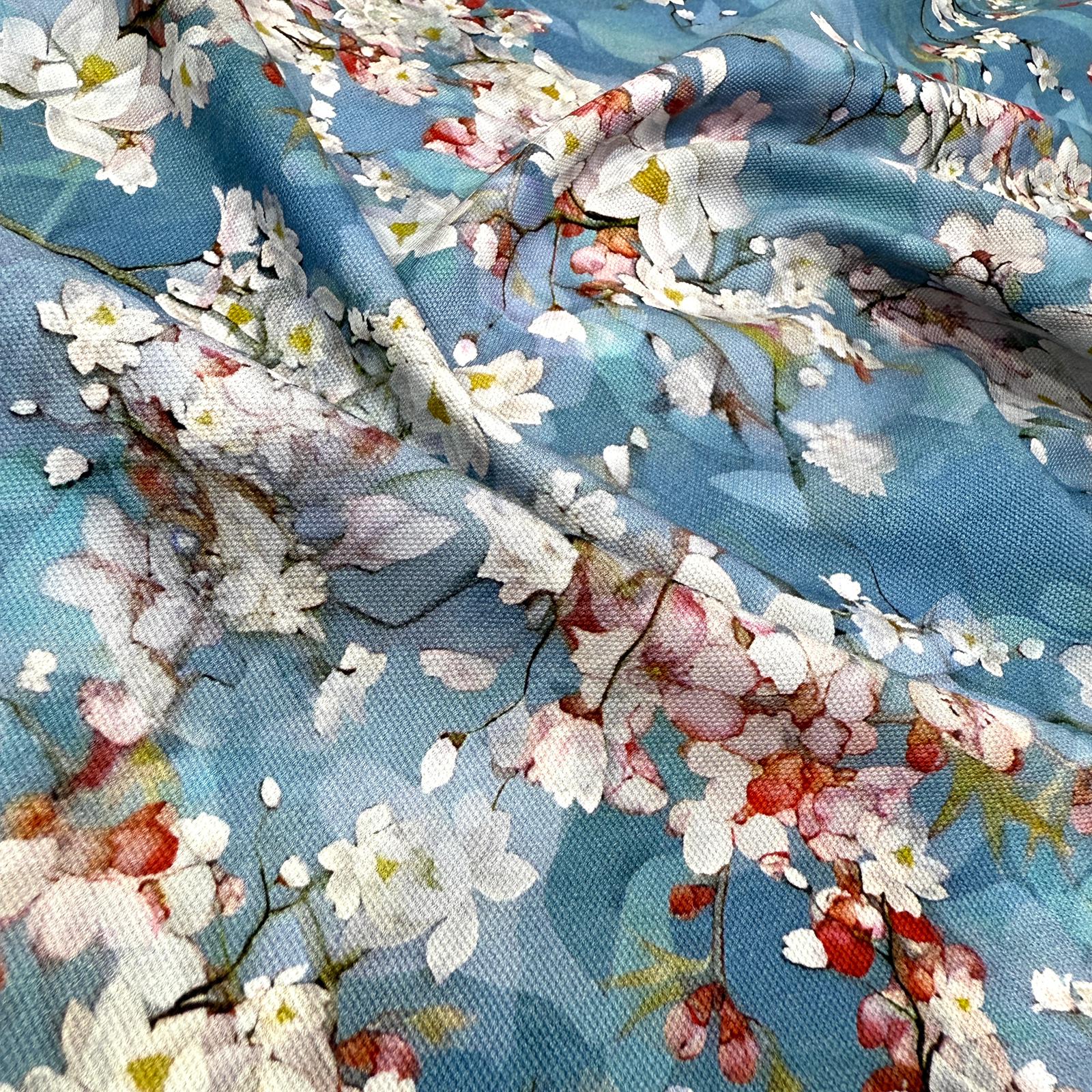 Sakura Çiçeği İntaşlar Markalı Kanvas Kumaş