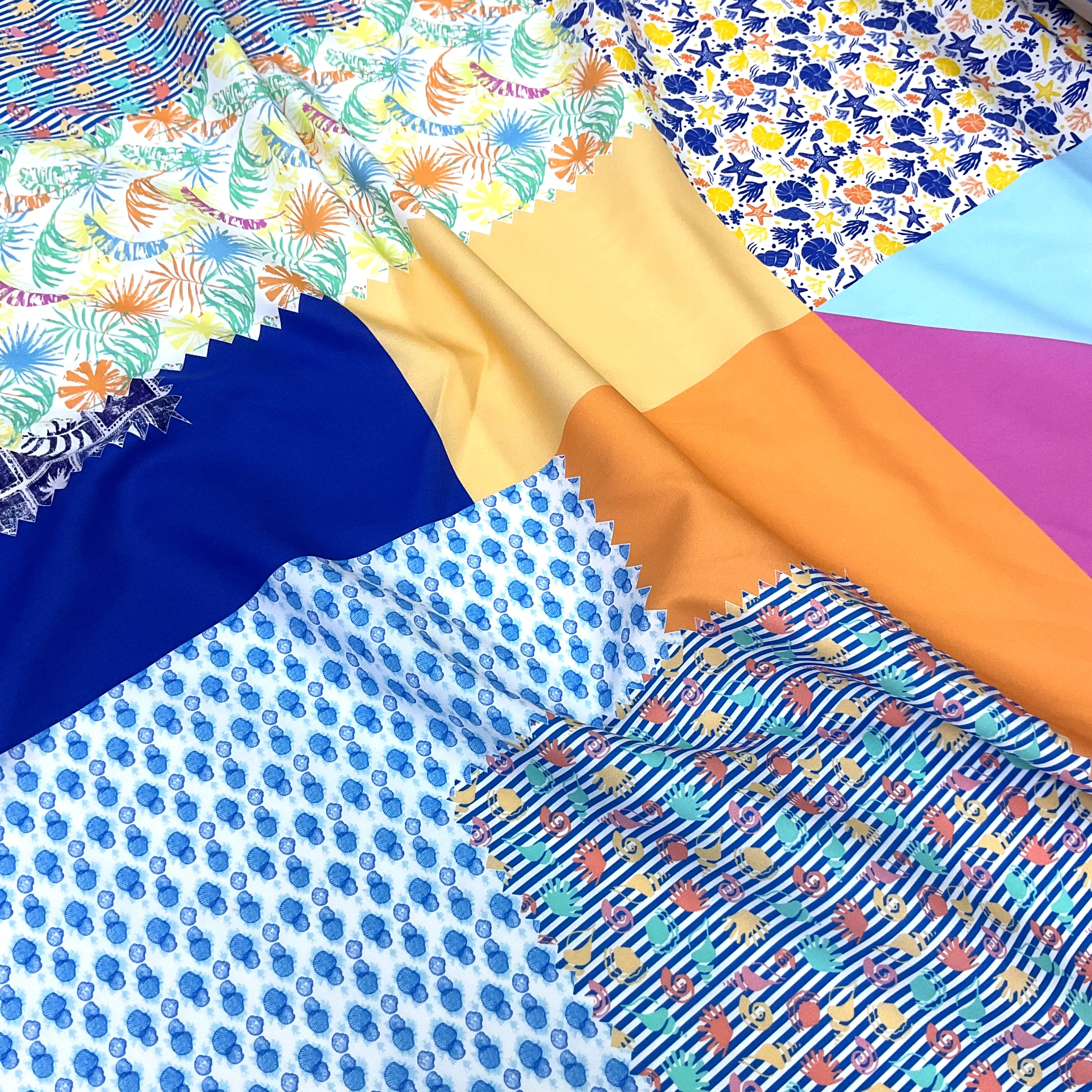 Hafif Defolu Patchwork Yumuşak Dökümlü Poplin Kumaş