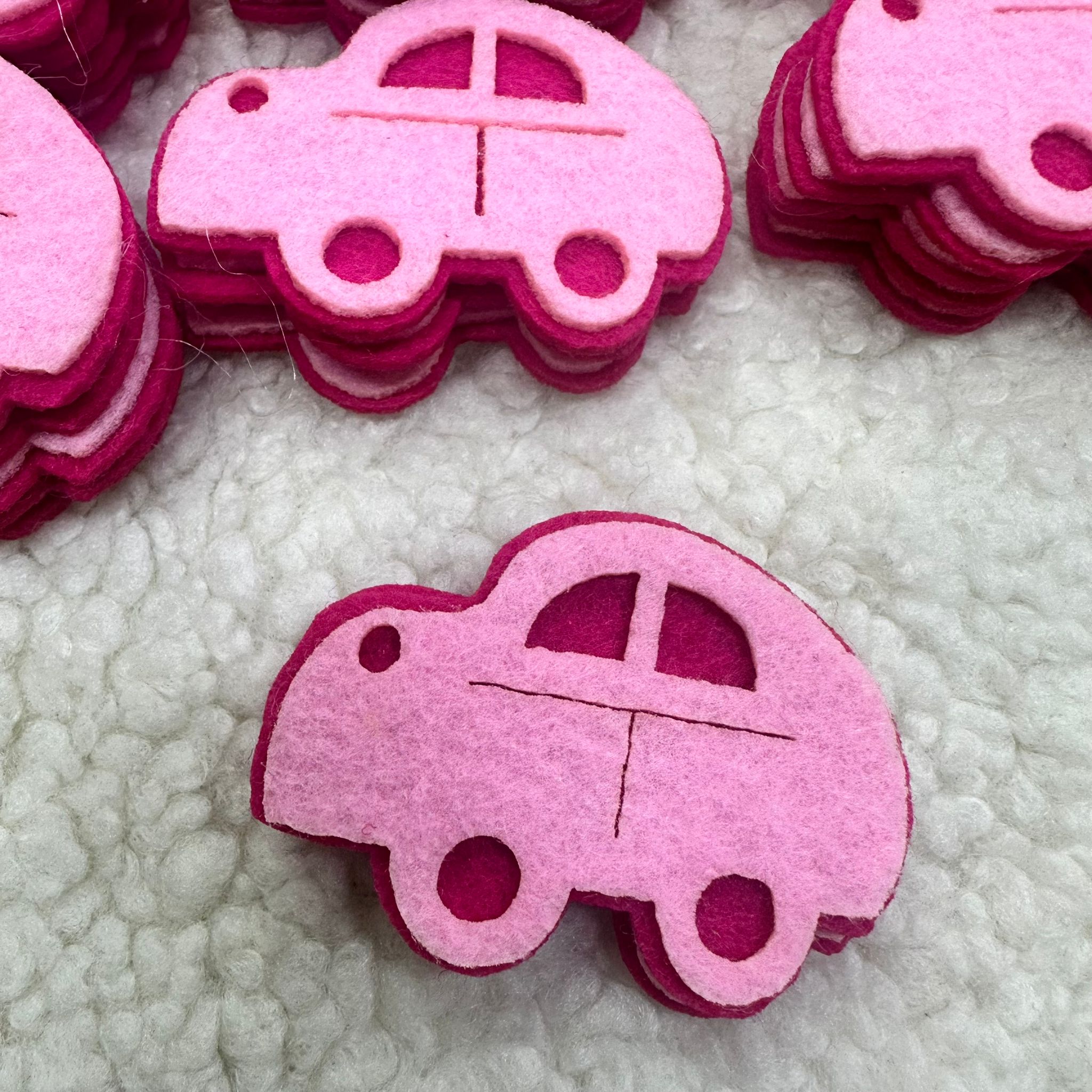 Pembe Araba Keçe 50'li Set