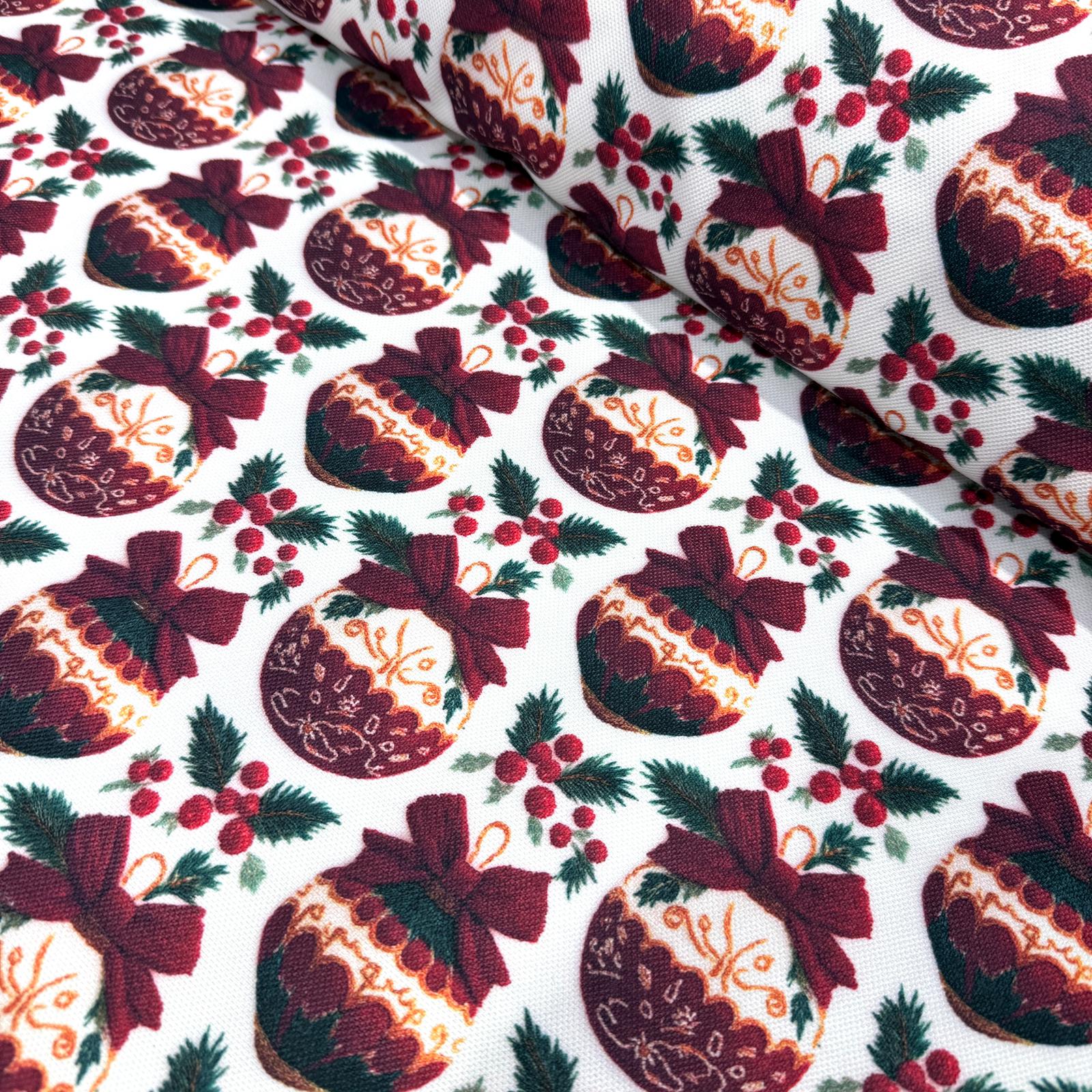 3D Yılbaşı Küreleri Dijital Baskı Kumaş