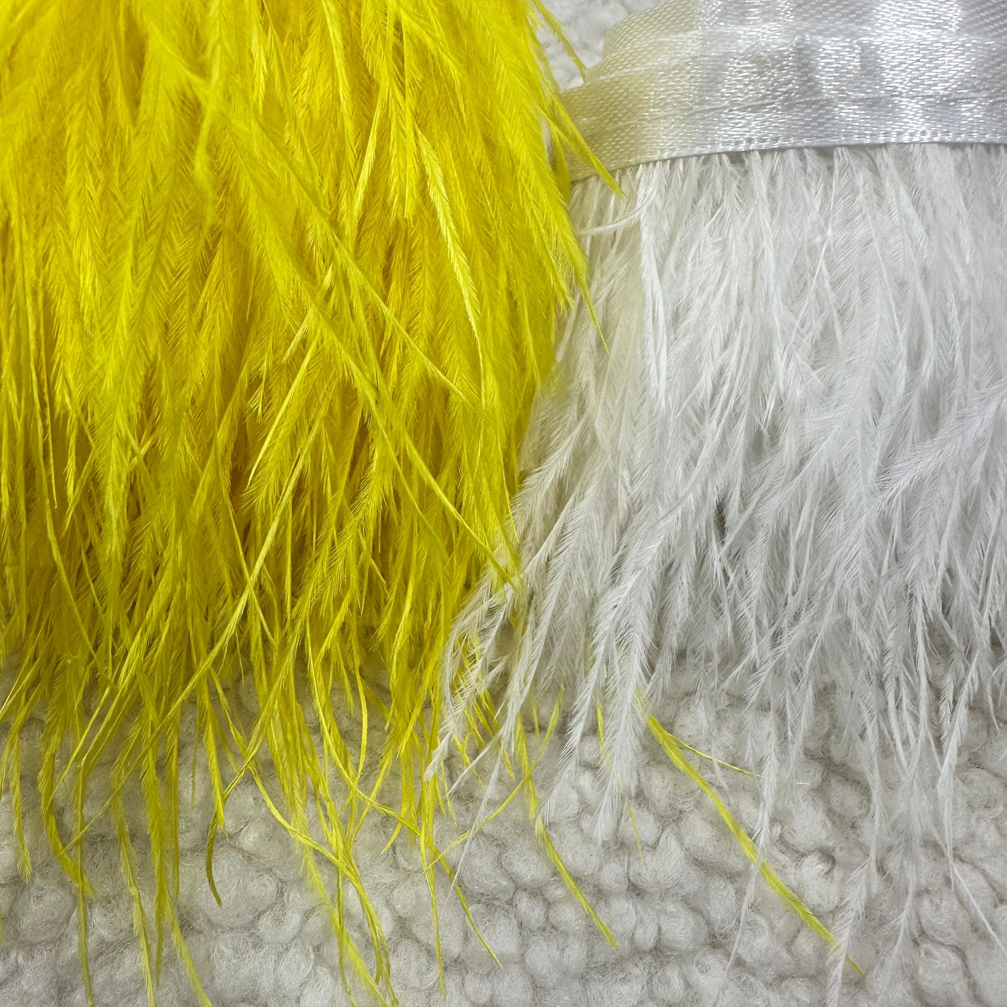 Sarı-Kırık Beyaz Deve Kuşu Tüyü Set