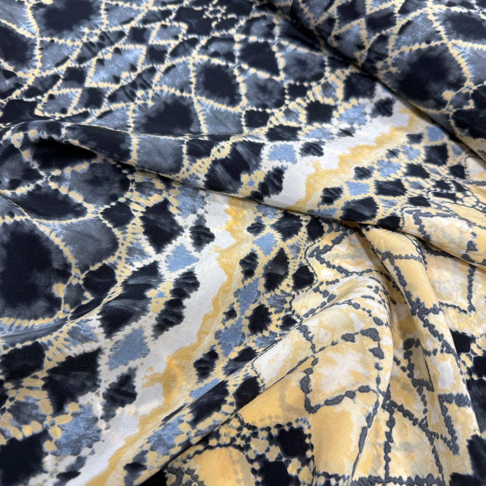 Cam Desenli İnce Floş Viskon Kumaş