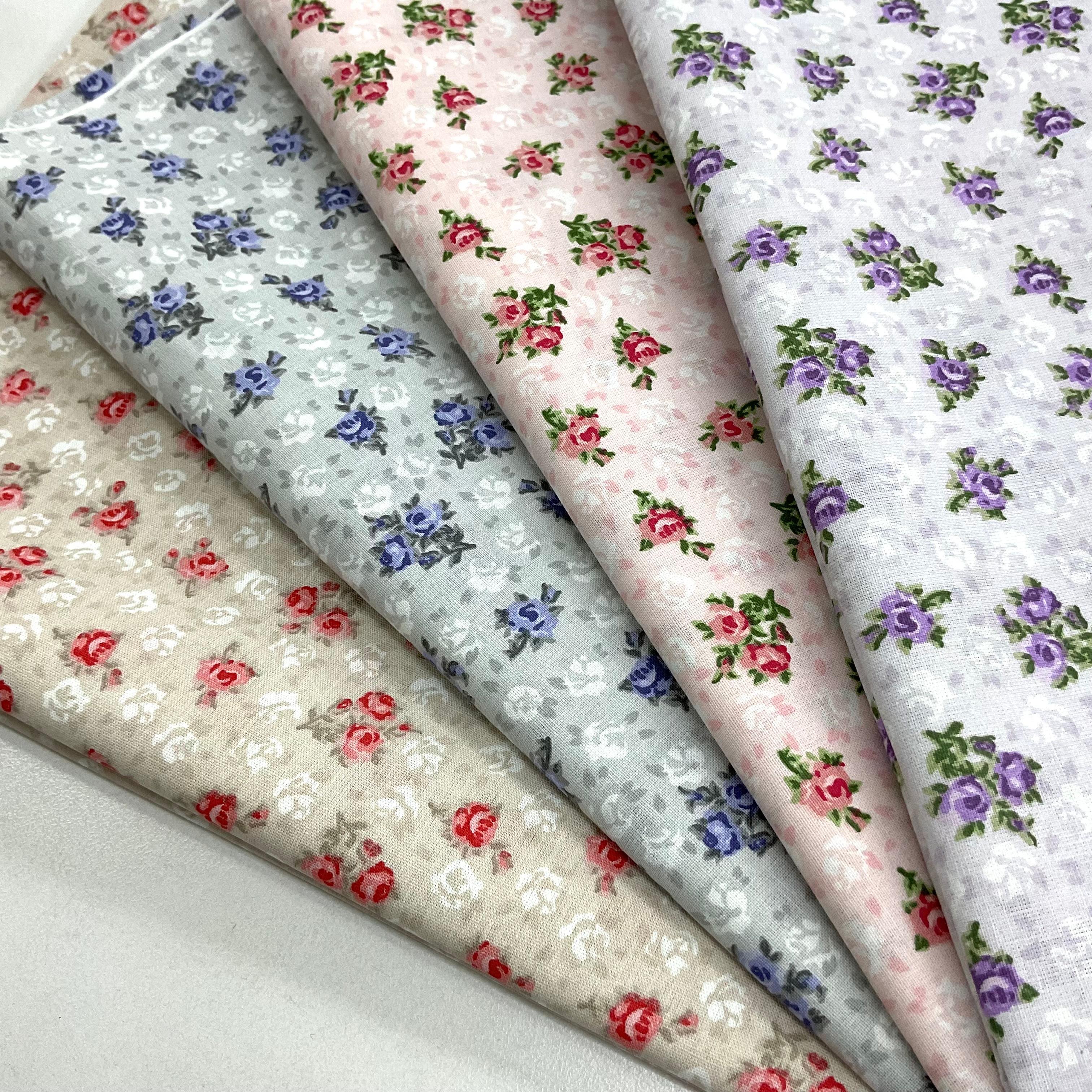 Çıtır Renkli Güller 50*55 Cm Poplin 4 Adet Parça Kumaş Seti