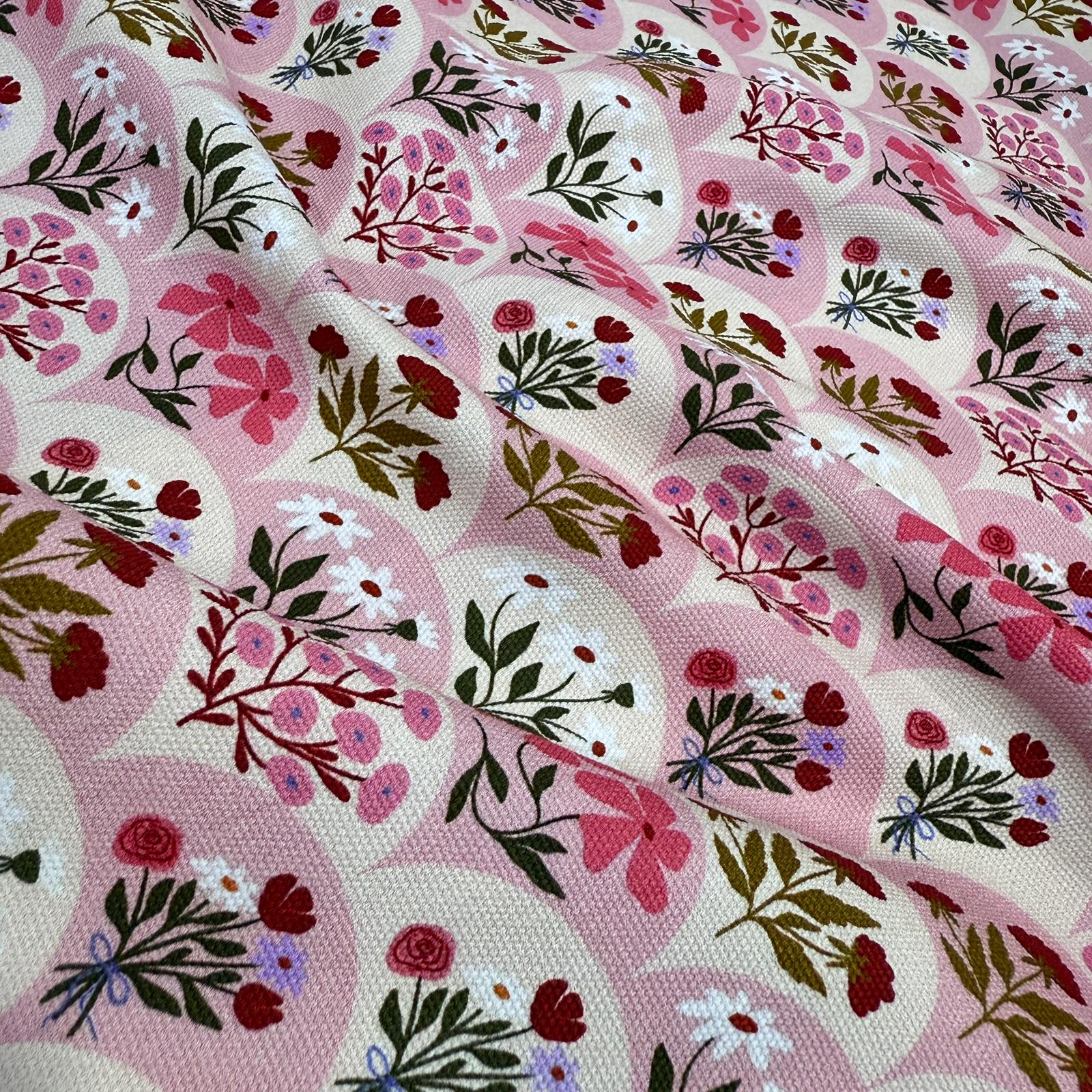 Çiçek Demetleri İntaşlar Markalı Kanvas Kumaş