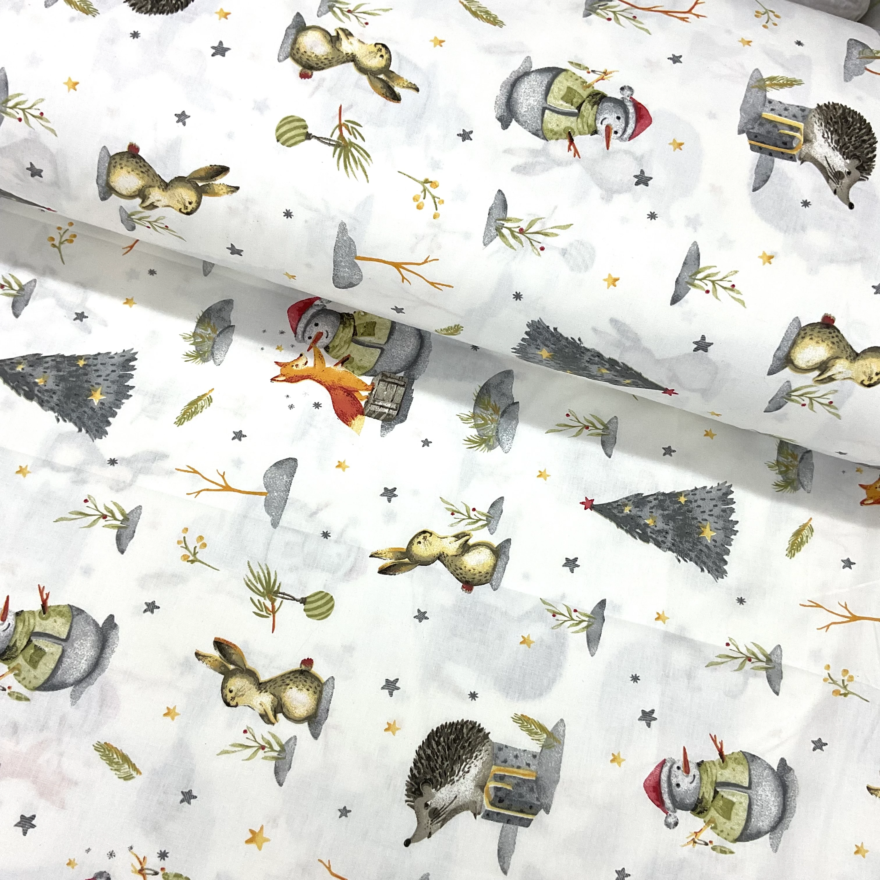 Mutlu Yılbaşı Poplin Kumaş