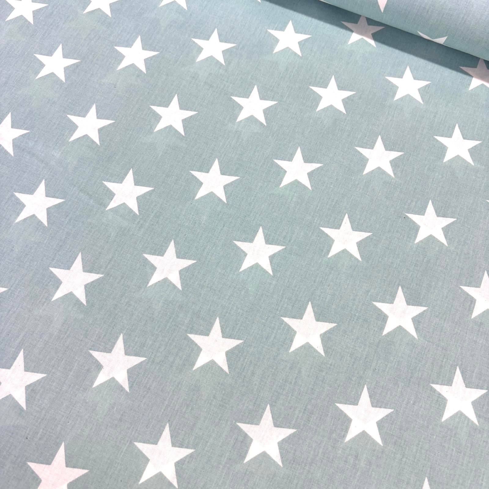 Mint Yıldız Poplin Kumaş