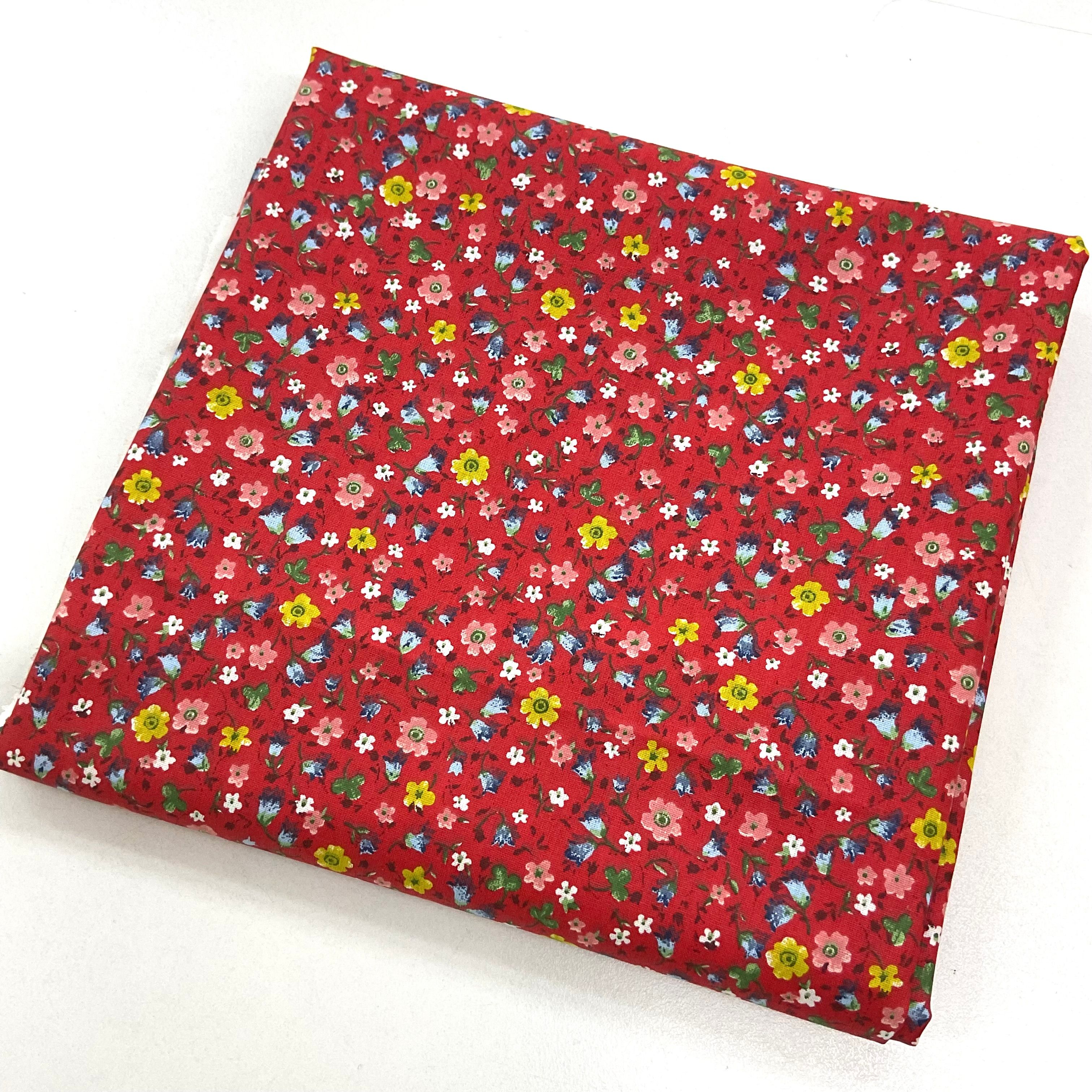 Kırmızı Çiçekler 50*80 Cm Parça Premium Poplin Kumaş