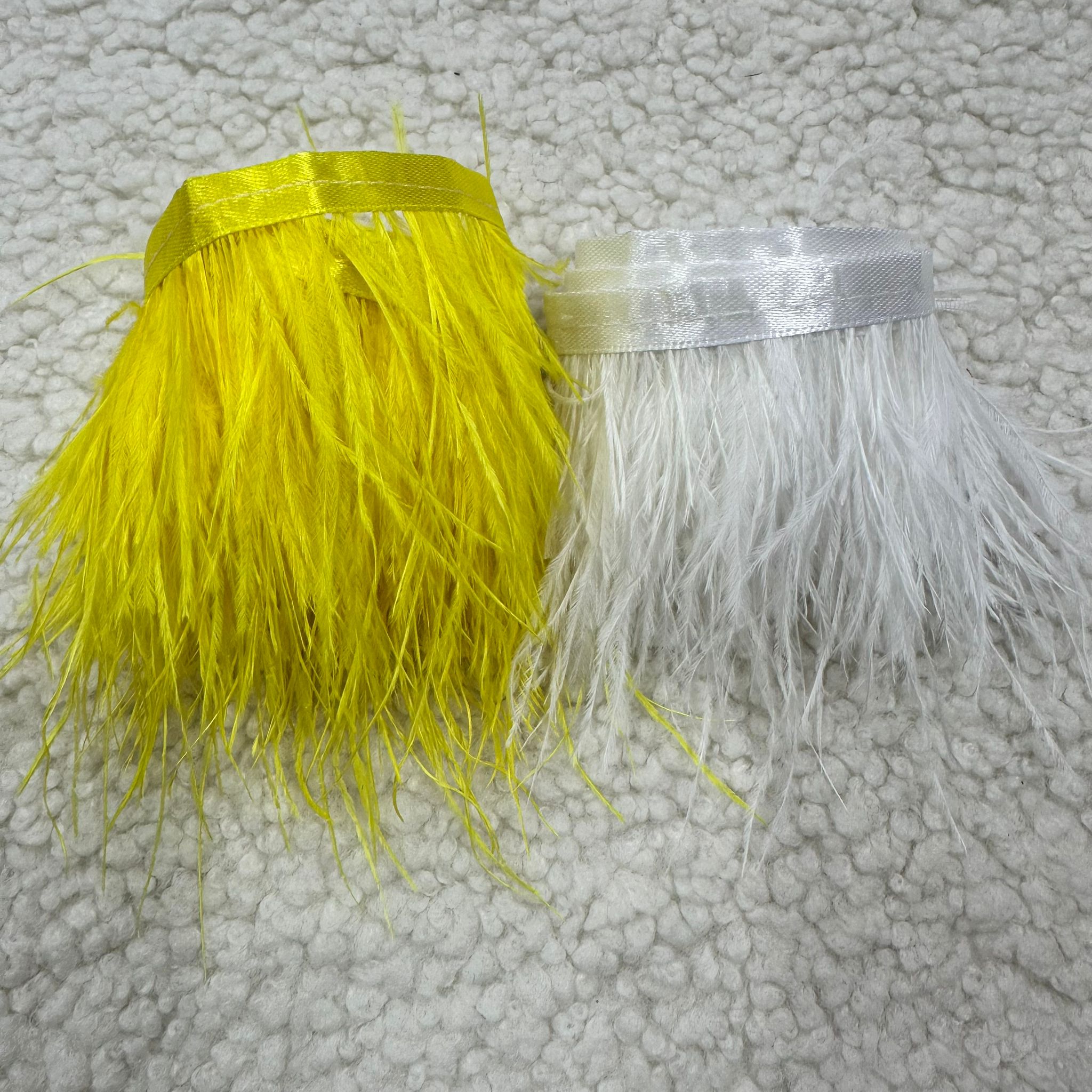 Sarı-Kırık Beyaz Deve Kuşu Tüyü Set