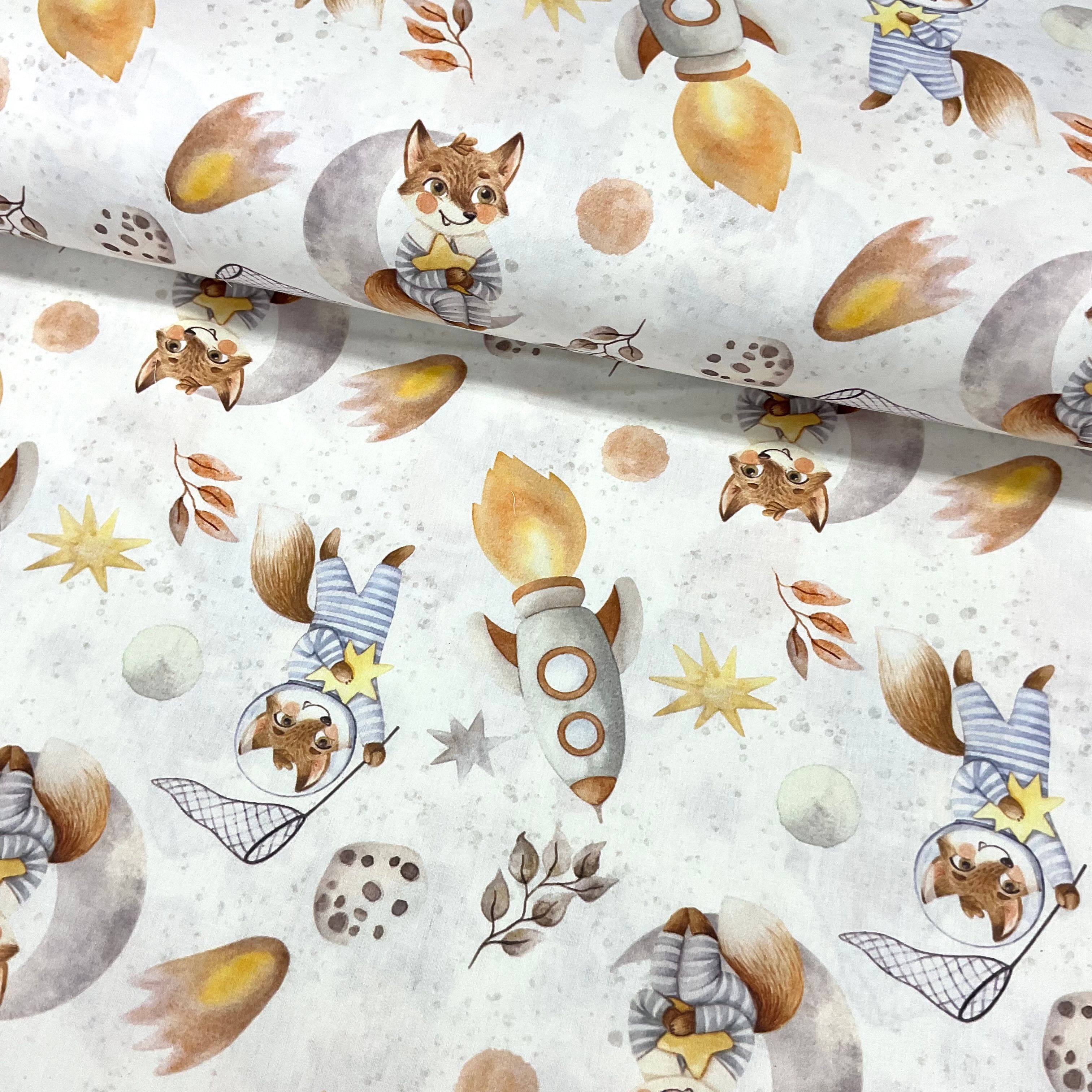 Astronotlar Poplin Kumaş