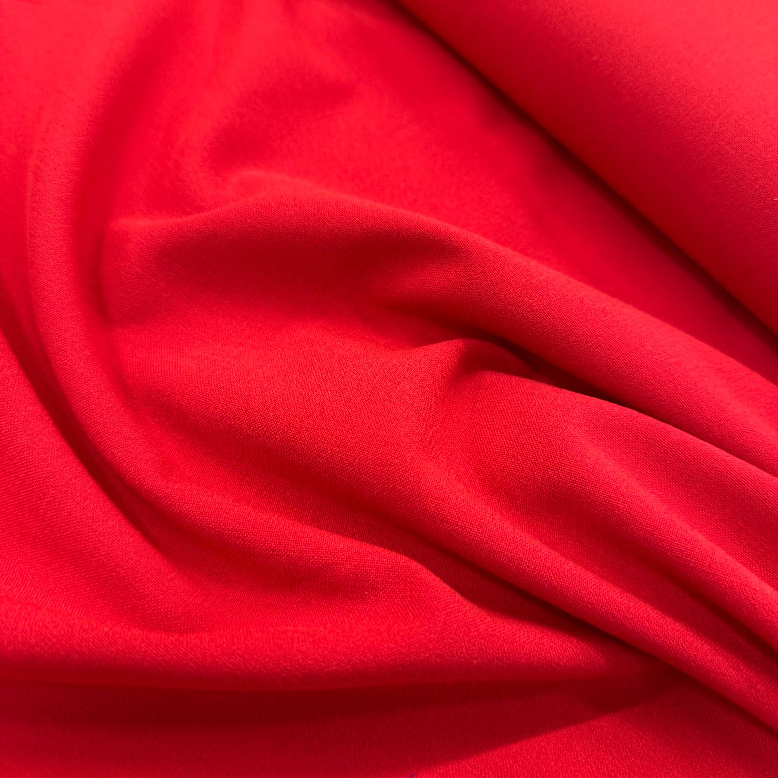 Kırmızı Likralı Viskon Kumaş