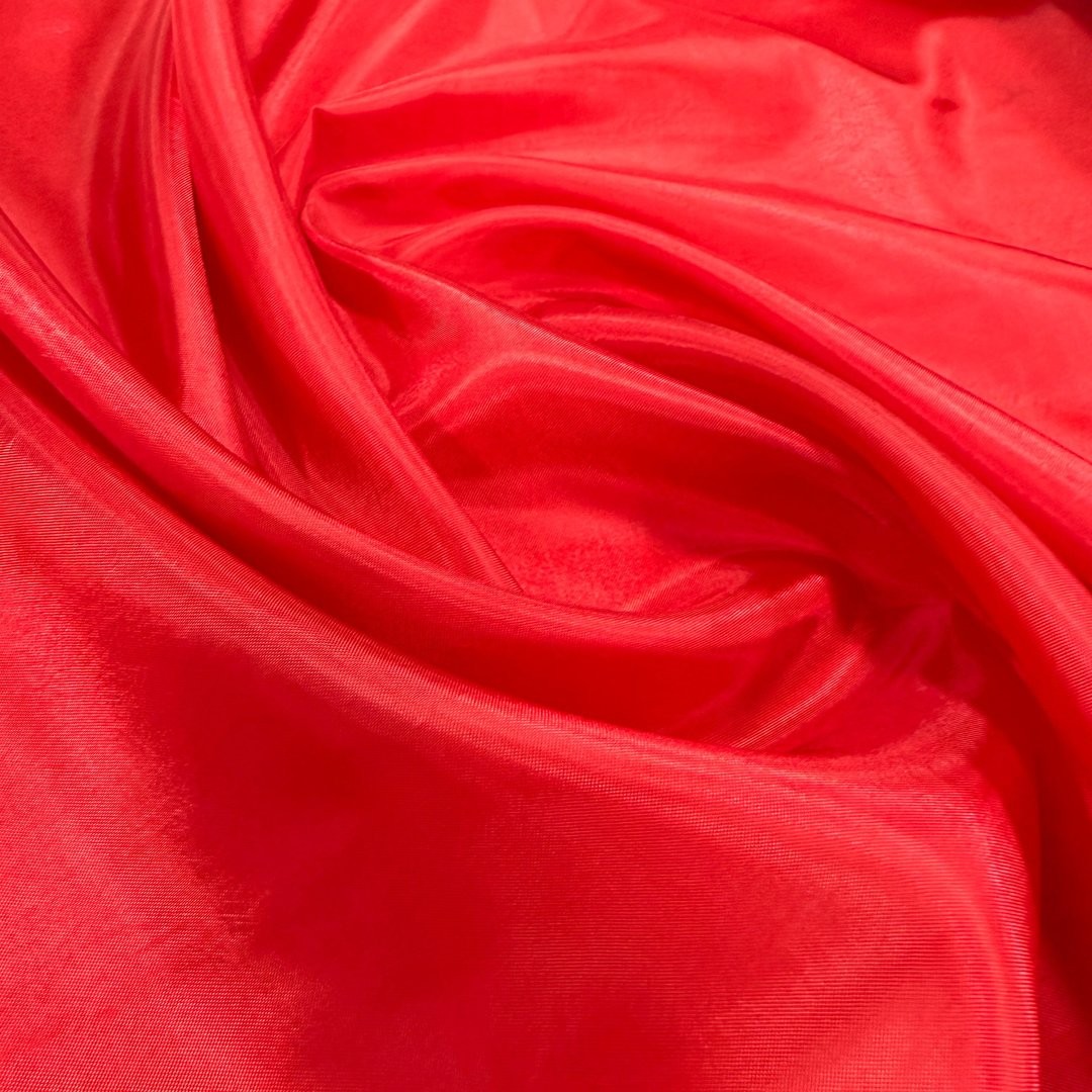 İnce Polyester Astar Saten Kumaş - Kırmızı