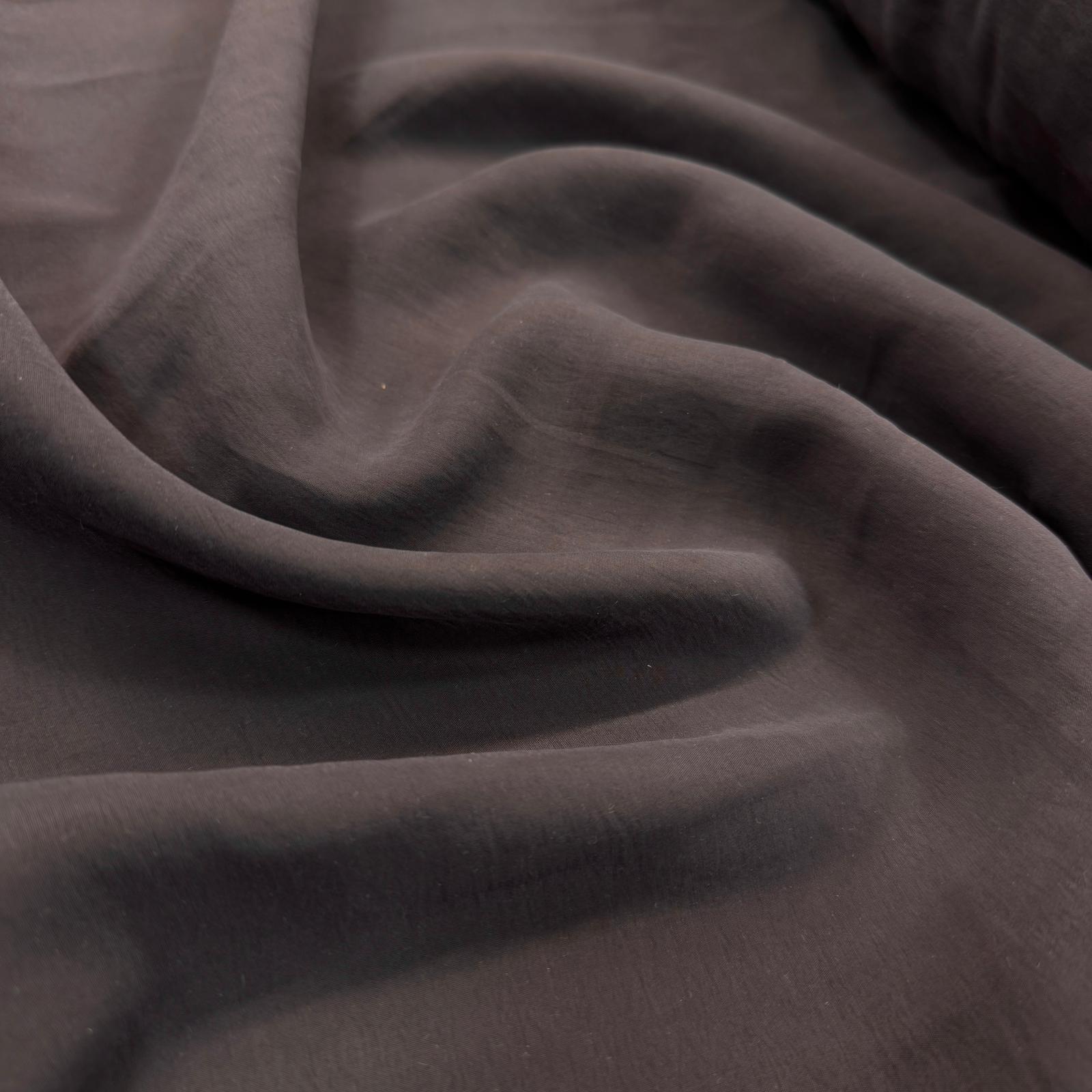 Kahve Taşlanmış İpek Modal Kumaş