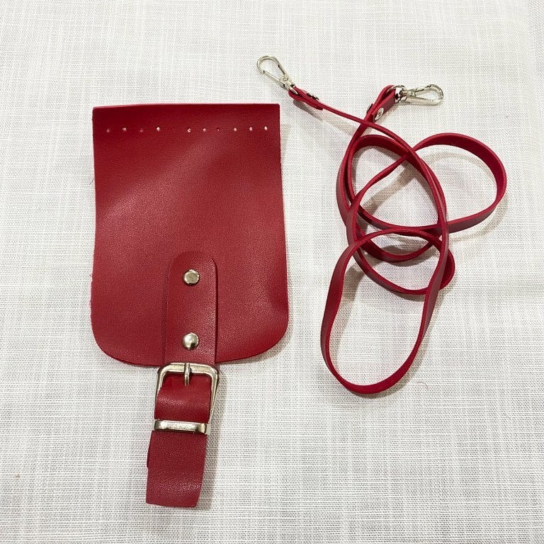 Kırmızı Renkli Telefon Ve Çanta Askı Seti