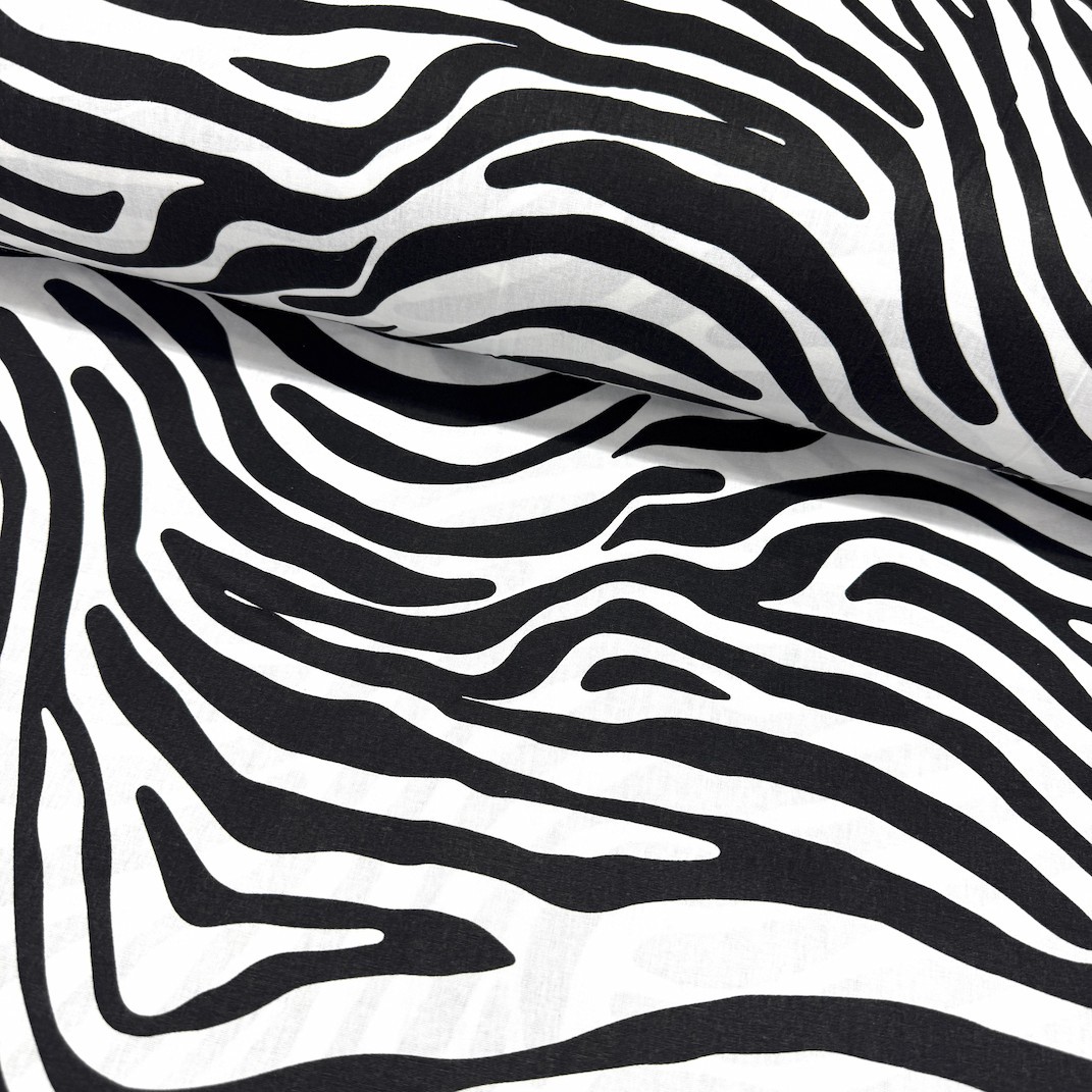 Eğri Zebra Poplin Kumaş