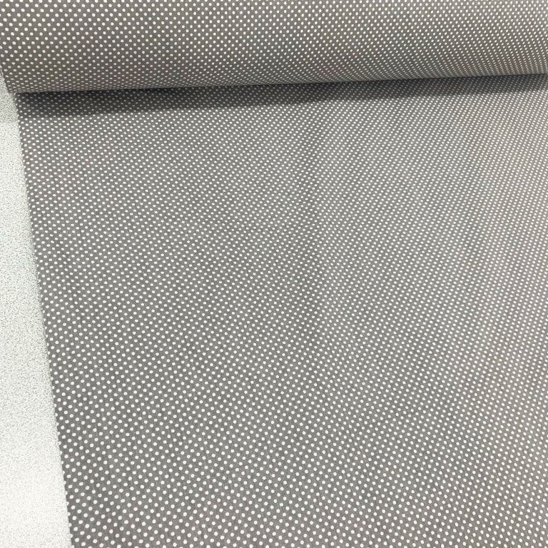 Koyu Gri Küçük Puantiyeli Poplin Kumaş