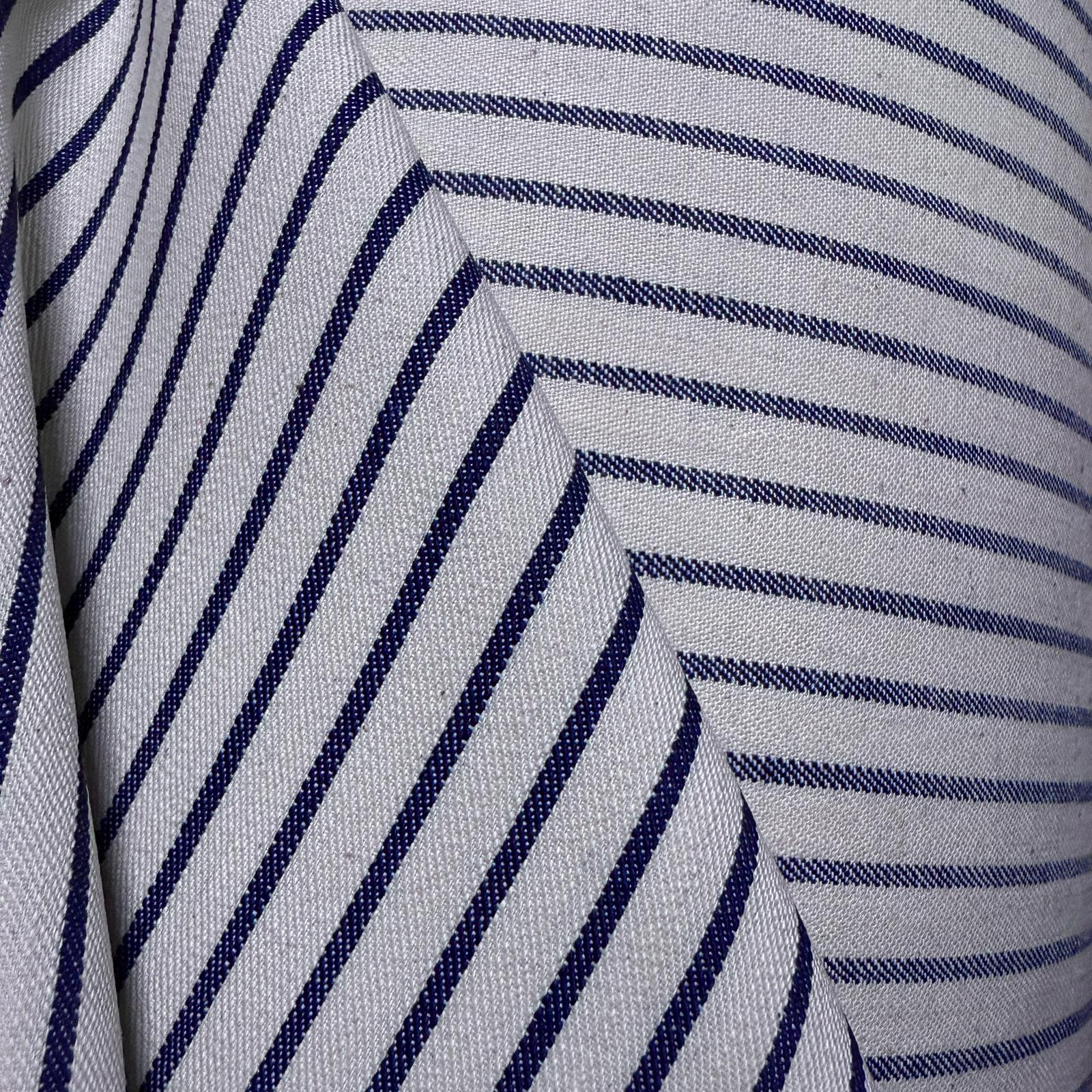 Lacivert Çizgili Kot Kumaş