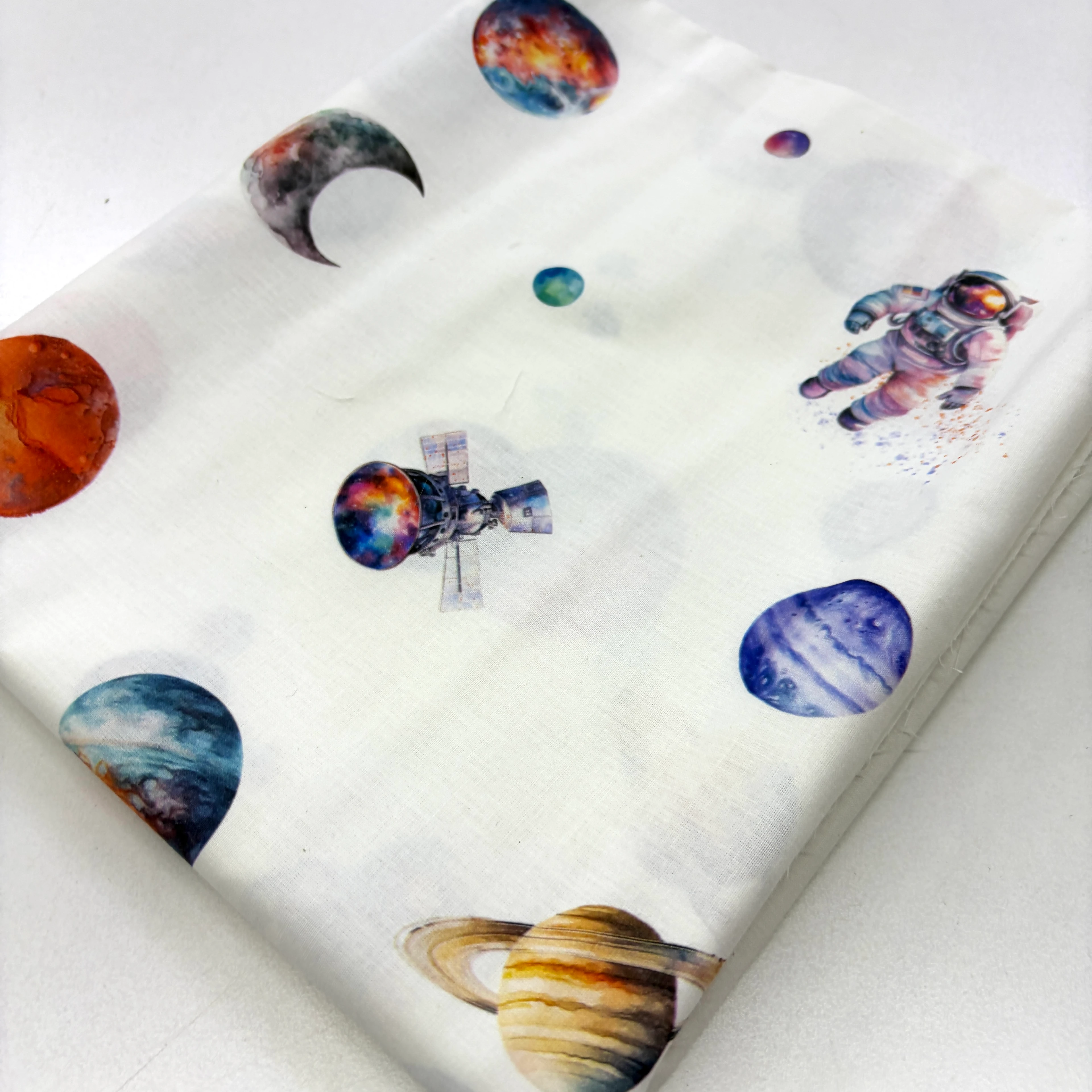 Astronot 100*240 cm Parça Dijital Poplin Kumaş